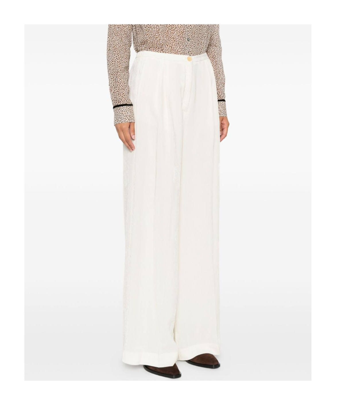 Forte Forte Wide-leg Trousers With High Waist In White