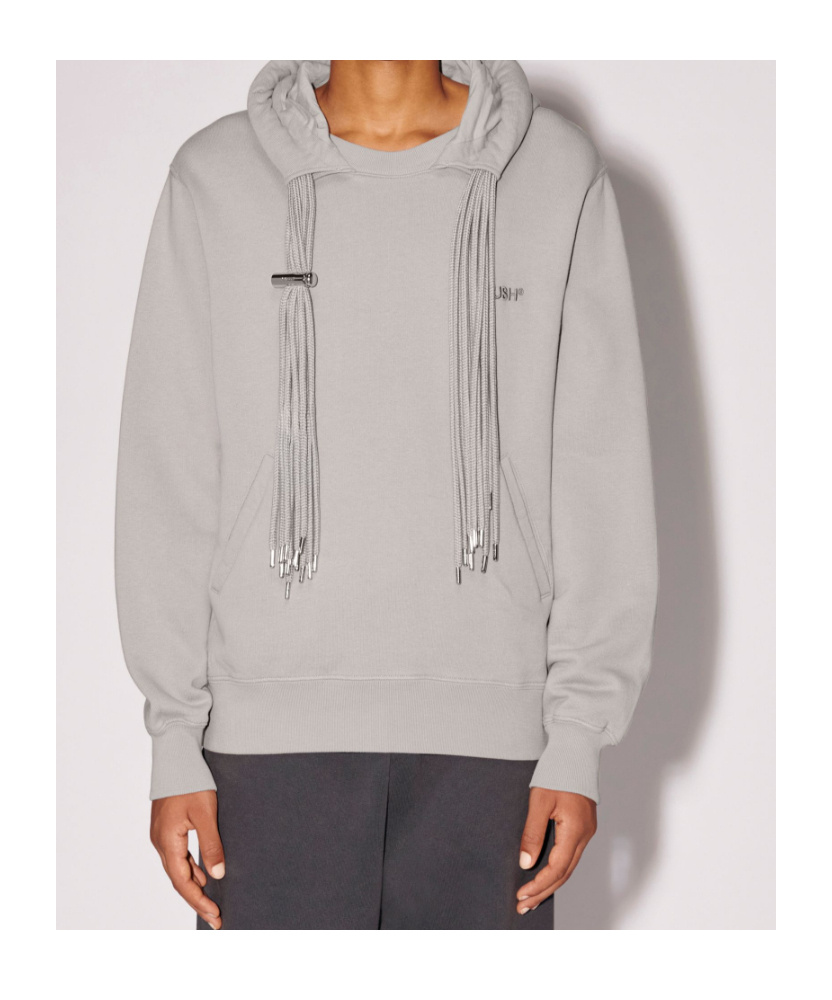 Ambush Multicord-drawstring Cotton Hoodie In Gray