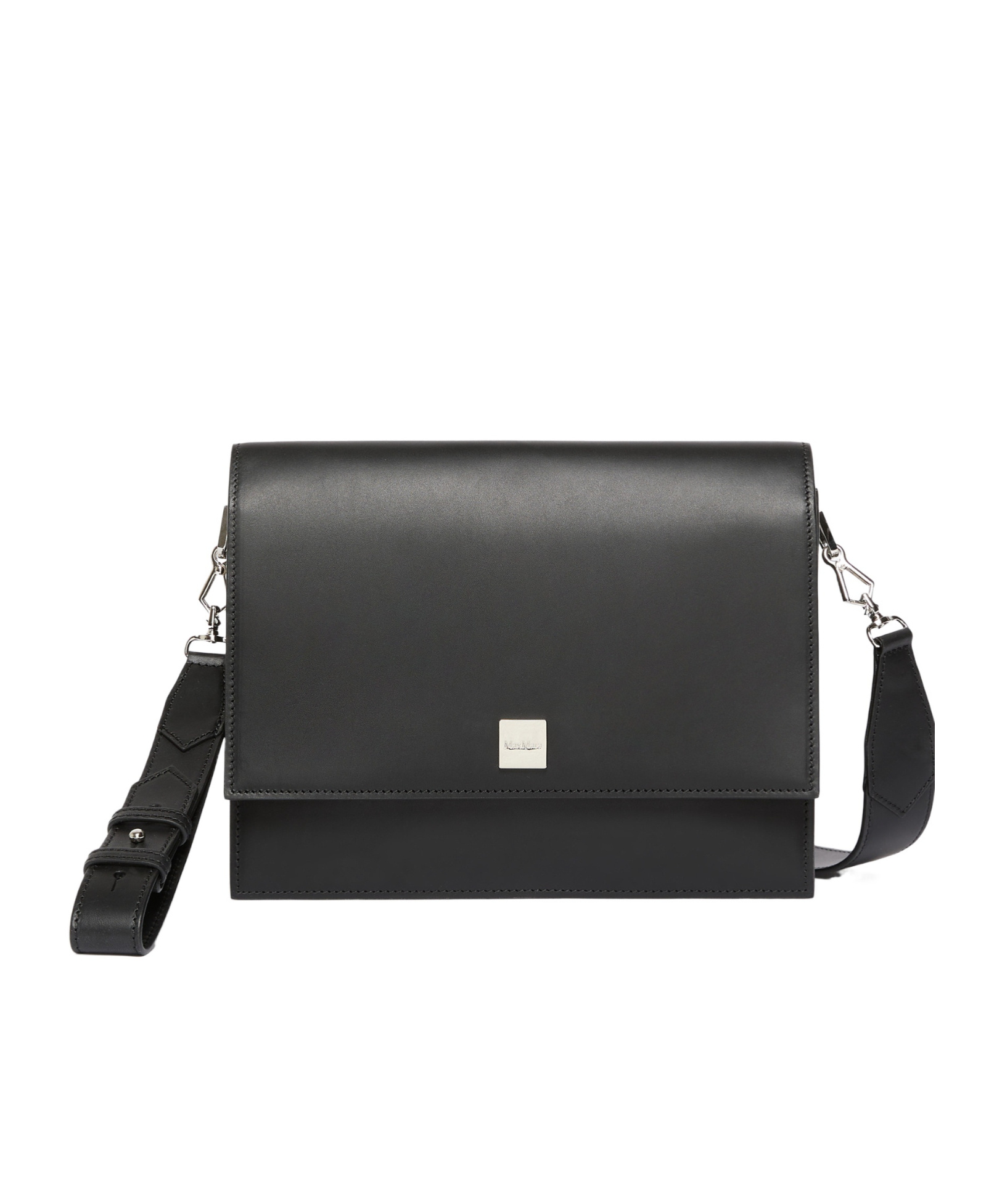 Max Mara Biancaroughs Leather Shoulder Bag In Black