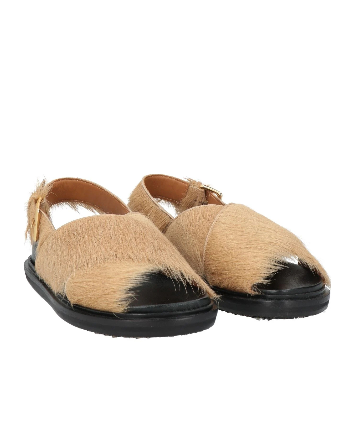Marni Solid Color Sandals In Camel