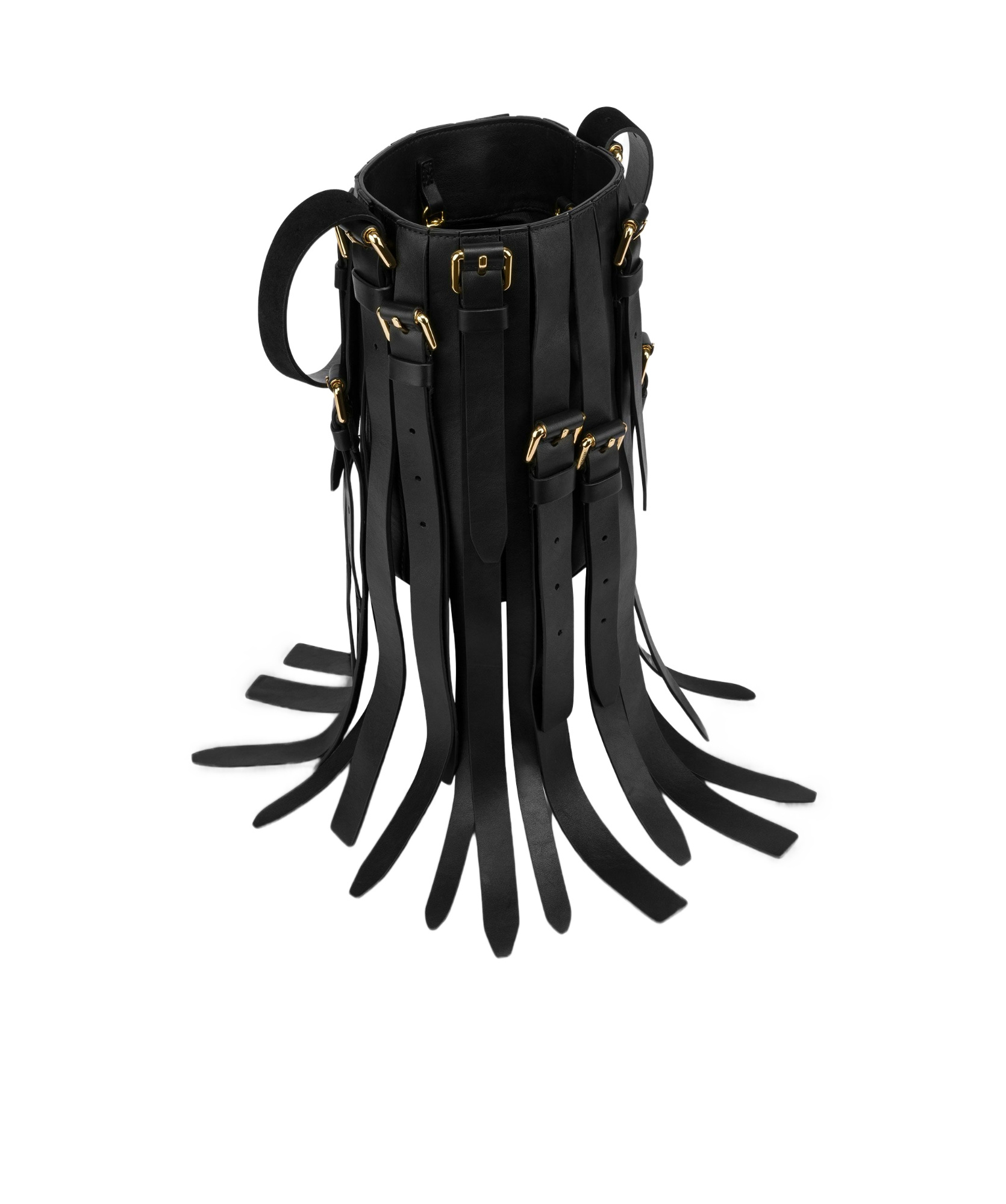 Moschino Multibelts Nappa Bucket Bag In Black