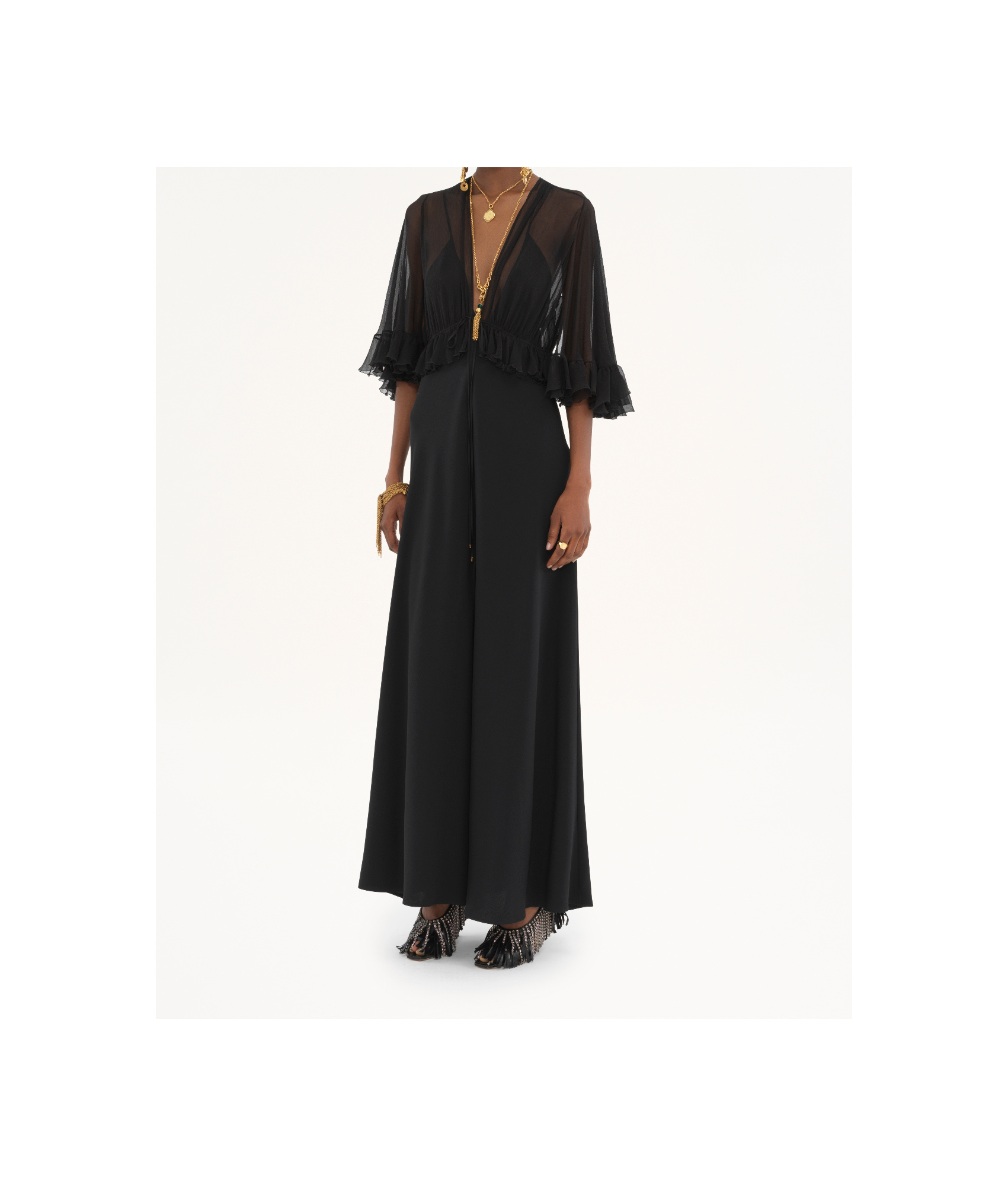 Chloé V-neck Dress In Black