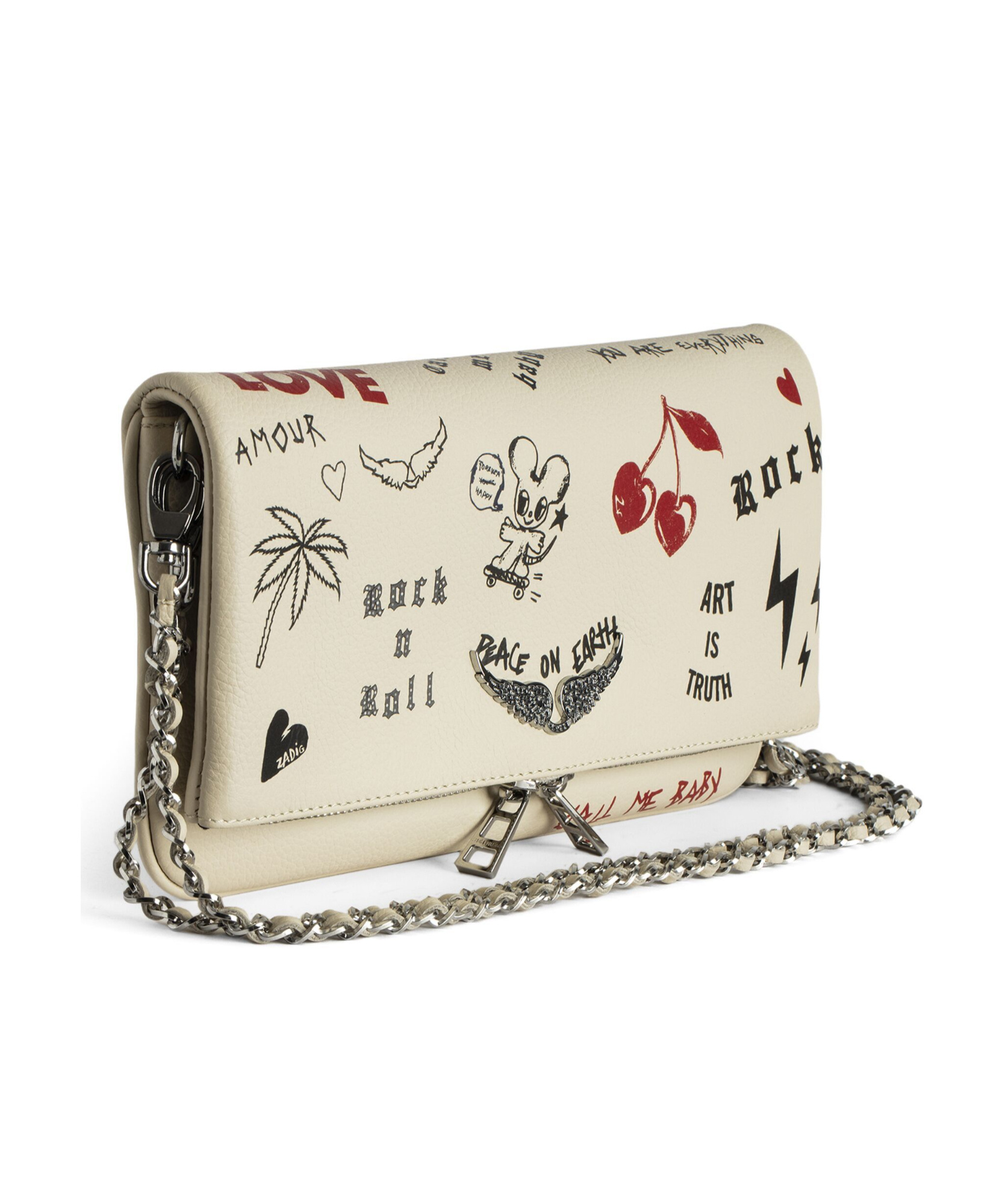 Shop Zadig & Voltaire Rock Love Tag Crossbody Bag In Nude
