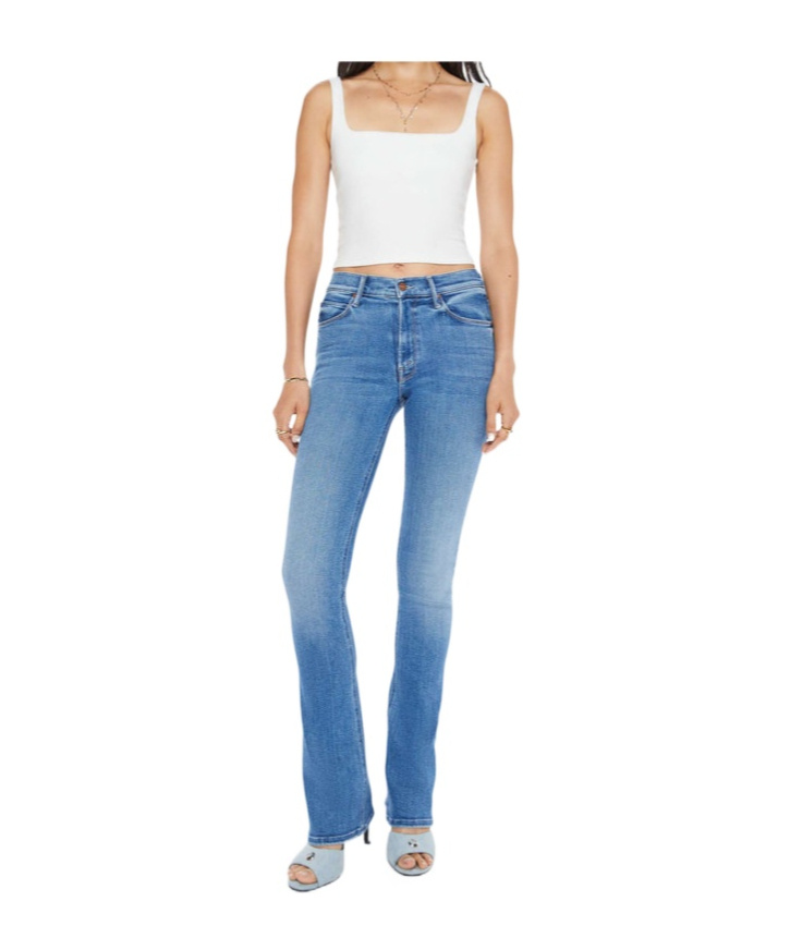 Mother The Insider Sneak High-waisted Bootcut Jeans In Loafers And Lassos