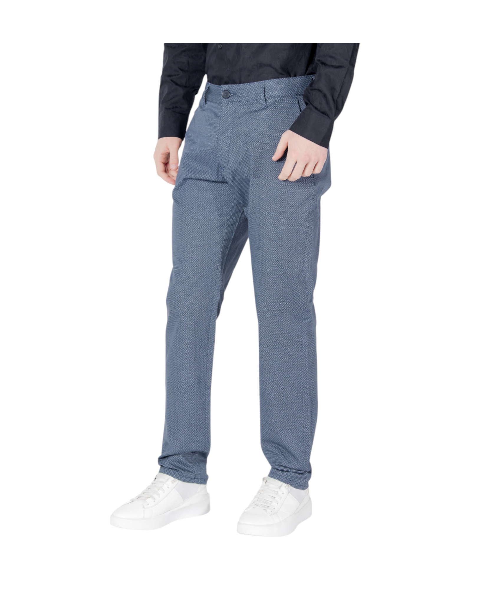Armani Exchange Belt Loop Casual Pants In Blue