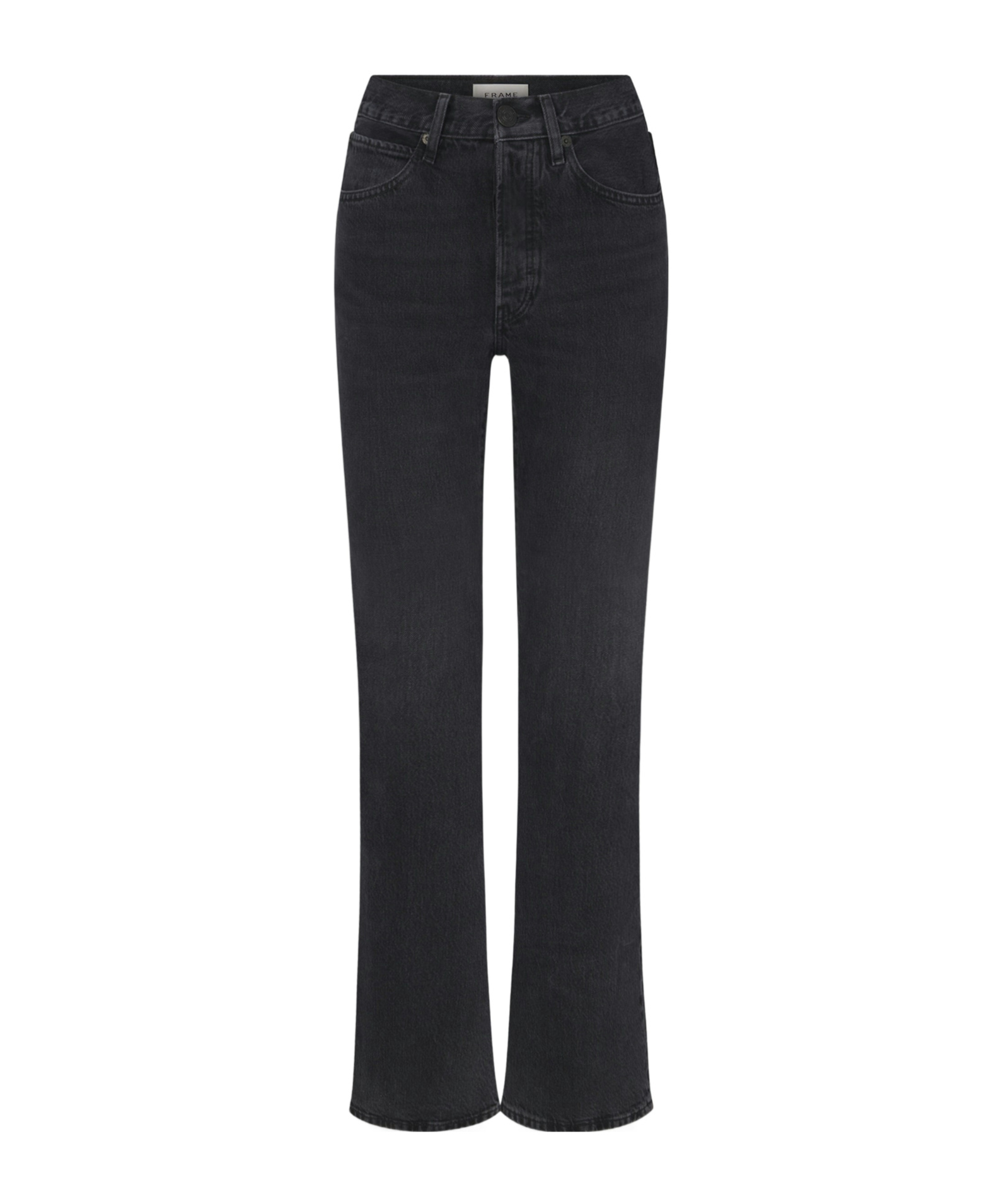 Frame High-waisted Flared Jeans In Black