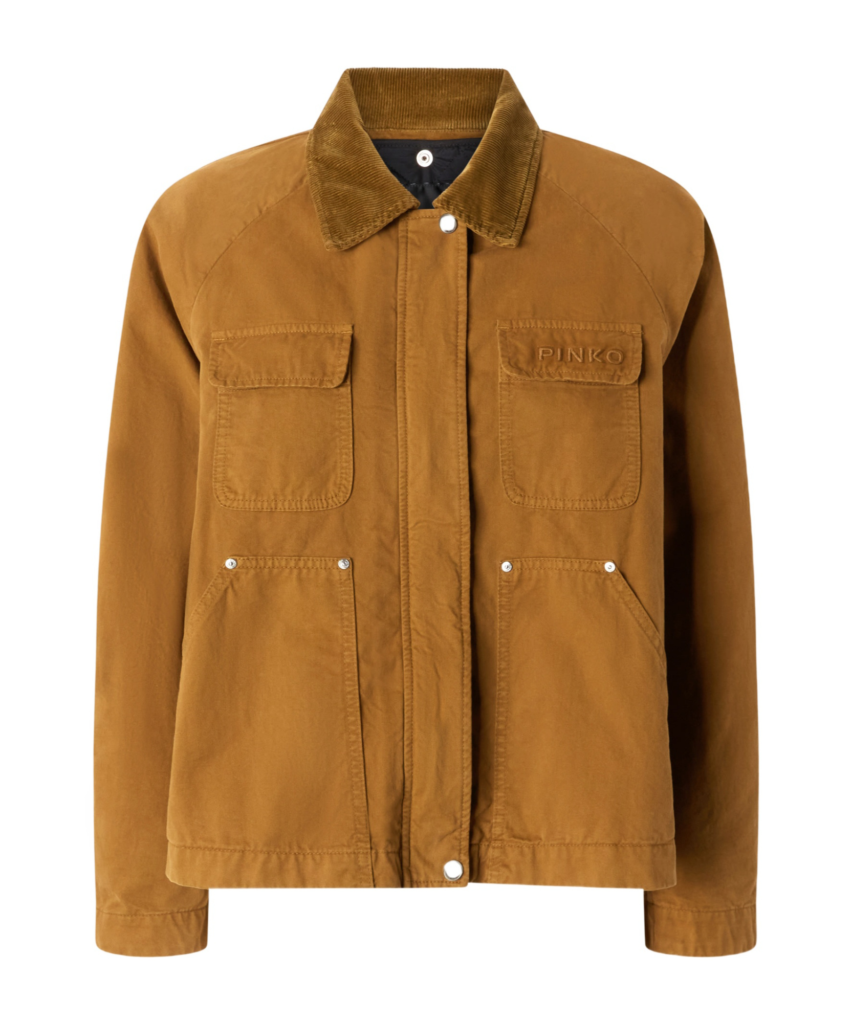 Pinko Pea Jacket With Corduroy Collar In Brown