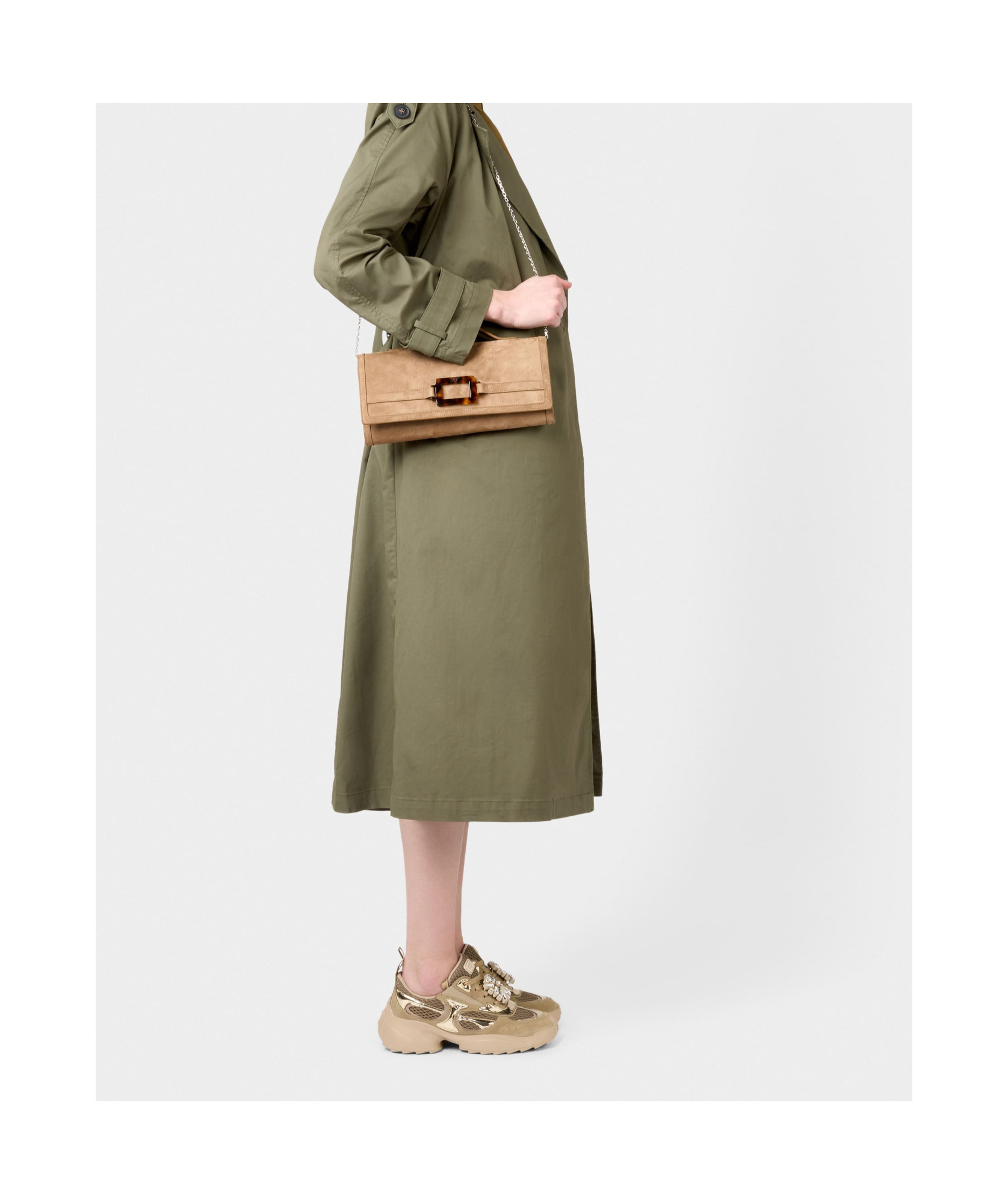 Roger Vivier Viv' On The Run Sneakers In Gold