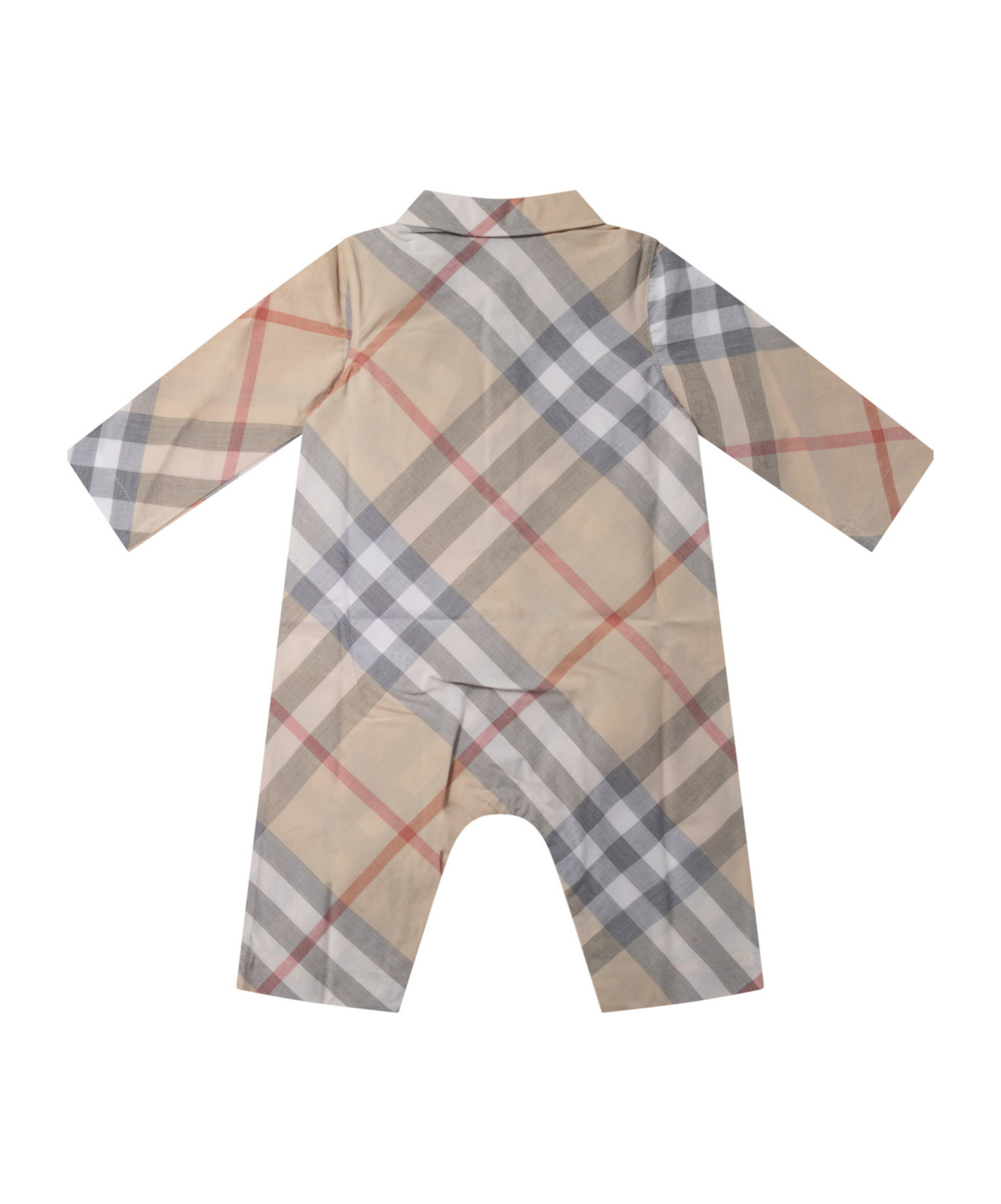 Burberry Check-pattern Romper In Nude