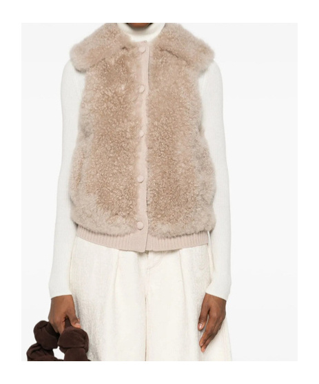 Yves Salomon Textured Gilet In Neutral