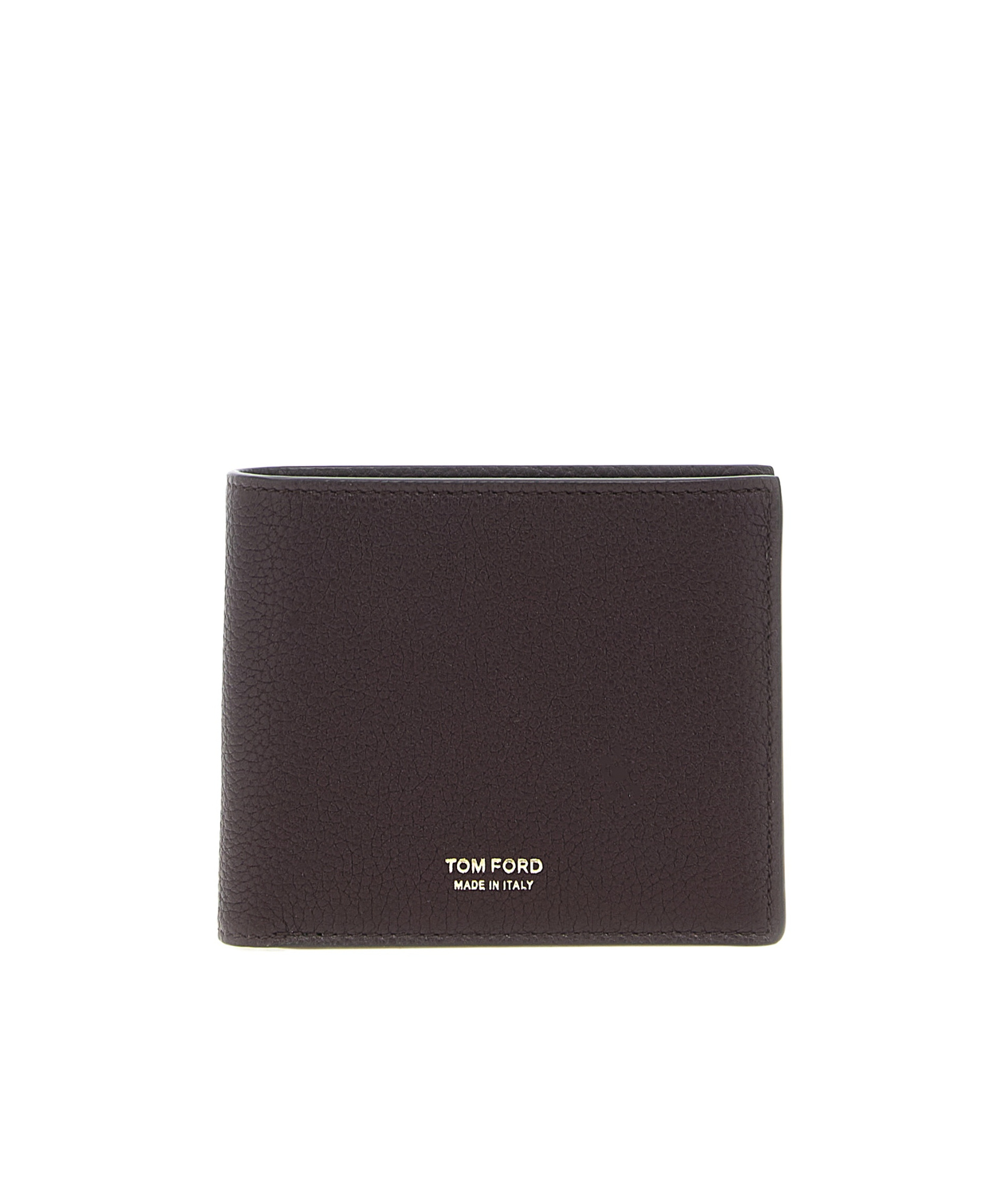 Tom Ford Soft Grain Leather T Line Classic Bifold Wallet In Brown
