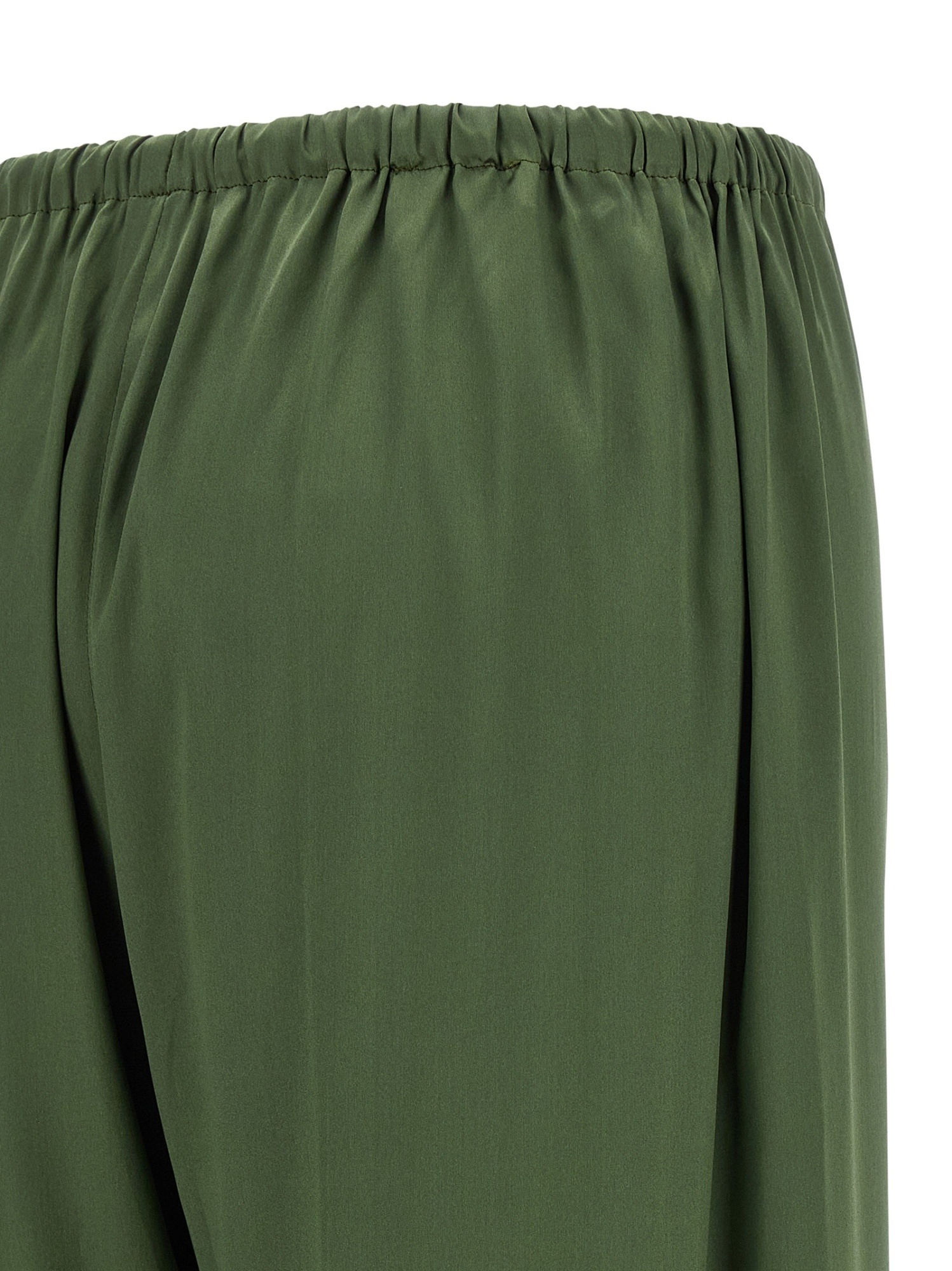 Dries Van Noten Cinched Waist Wide Leg Trousers In Green