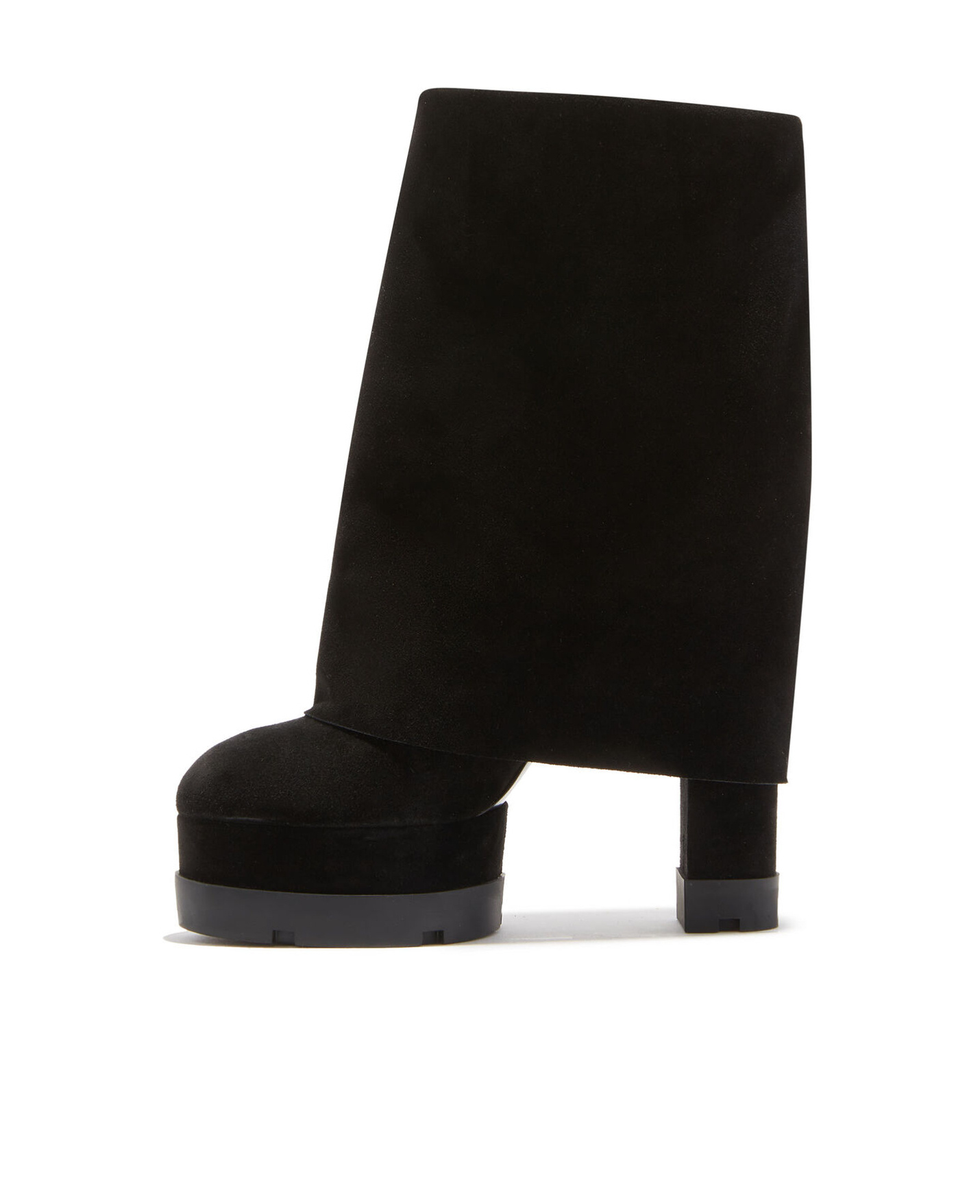 Casadei Ribbed-panel Suede Boots In Black