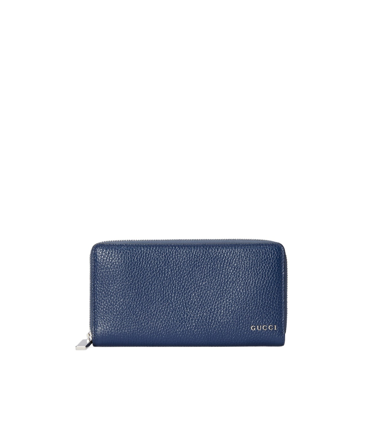 Shop Gucci Logo-lettering Leather Wallet In Blue