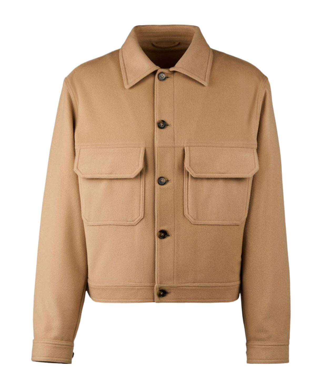 Hogan Patch-pocket Jacket In Brown