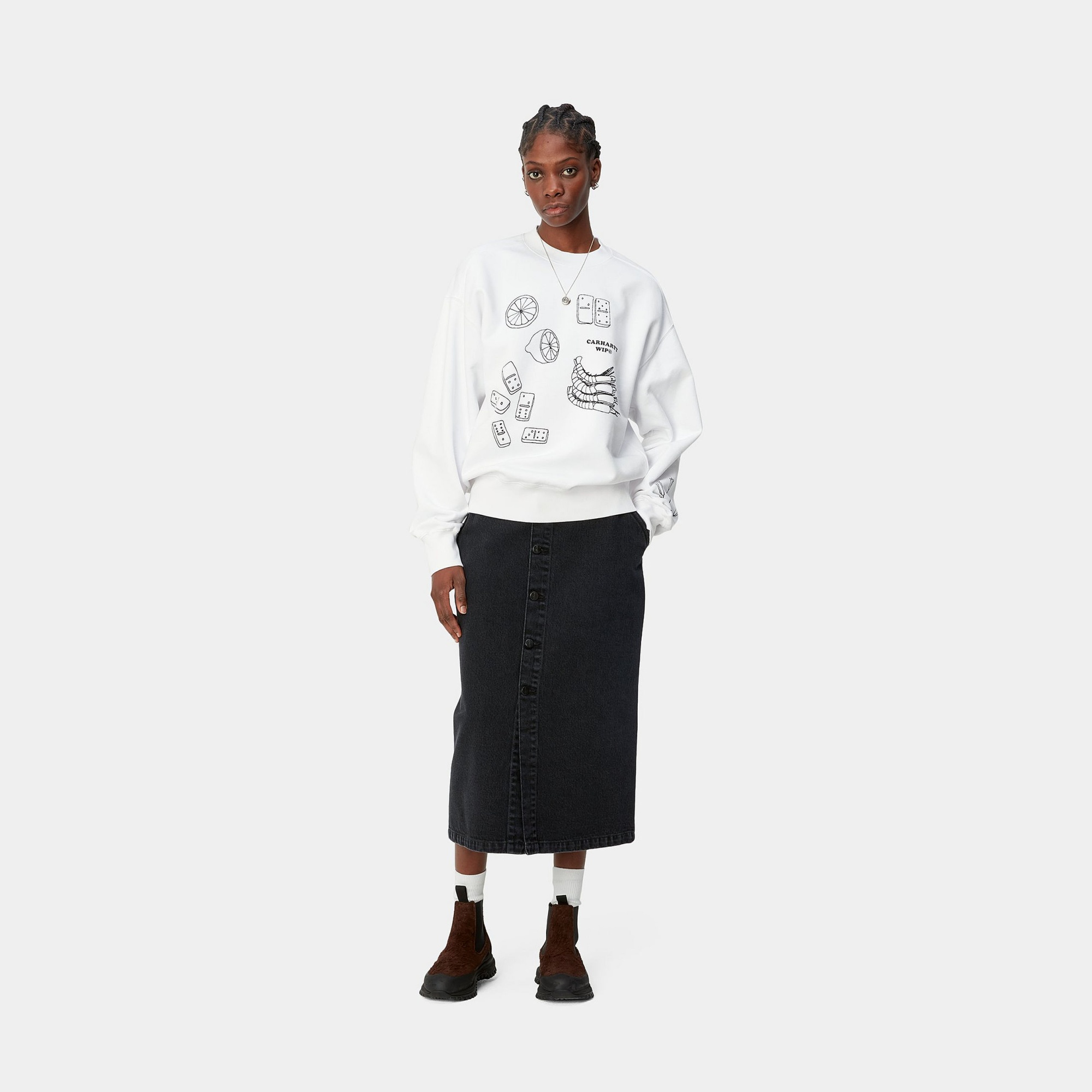Carhartt Colby Denim Skirt In Black