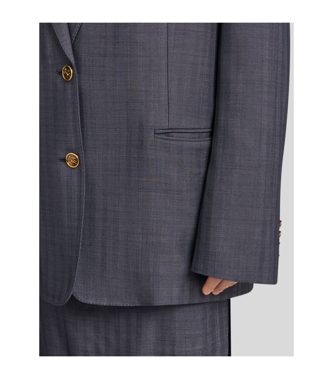 Etro Logo-engraved Buttons Oversized Jacket In Black