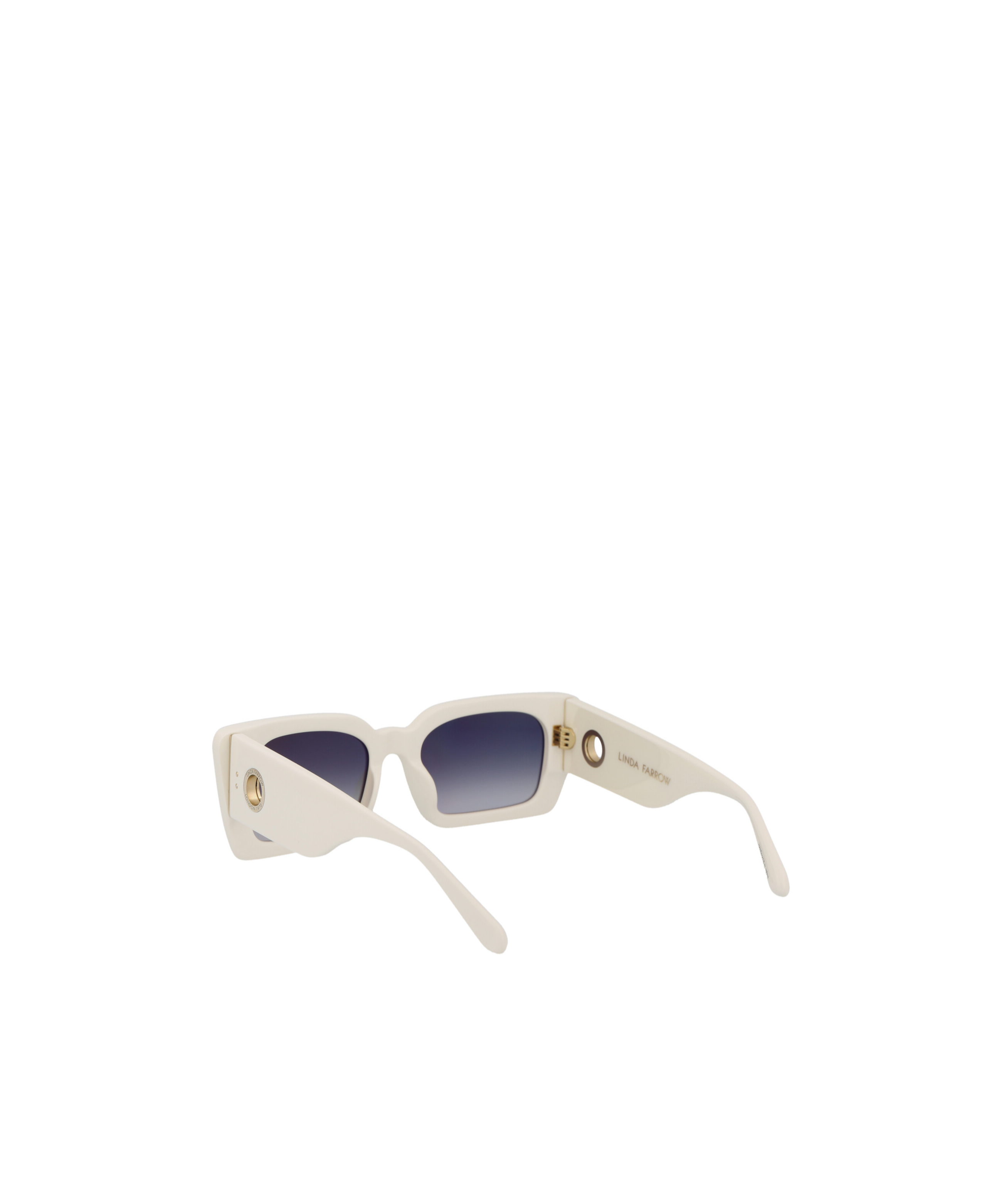 Linda Farrow 0 White Light Gold Grey Gradient Acetate Sunglasses In White