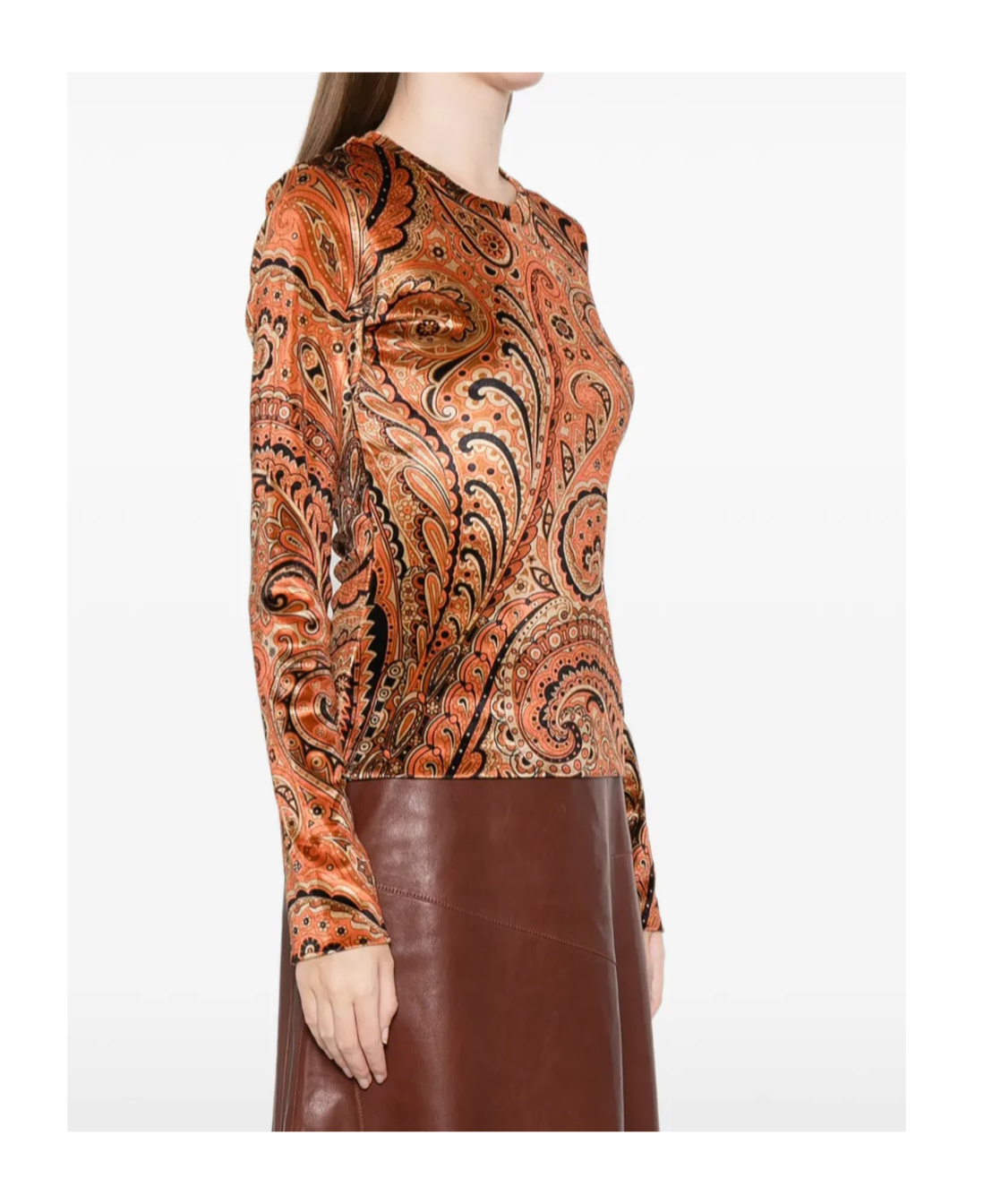 Etro Floral T-shirt In Brown