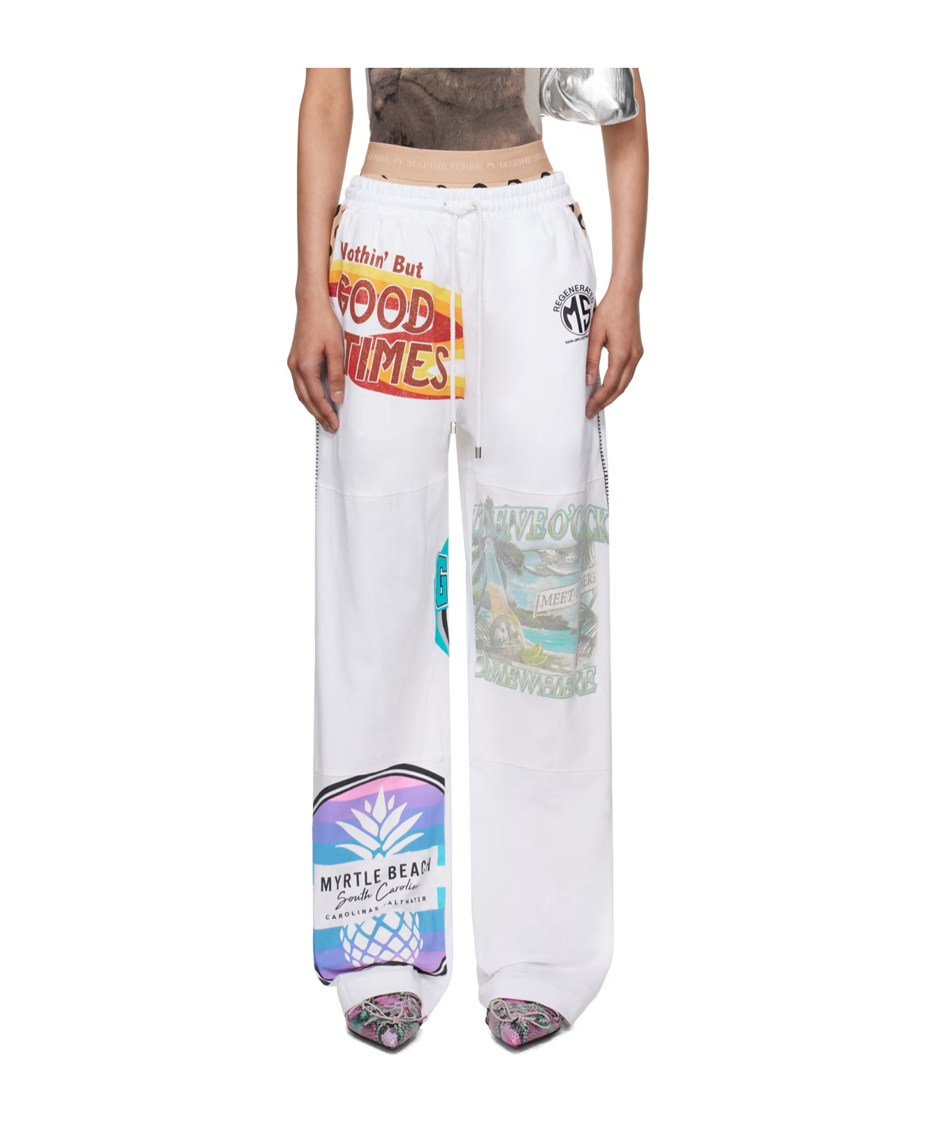 MARINE SERRE REGENERATED GRAPHIC SWEATPANTS