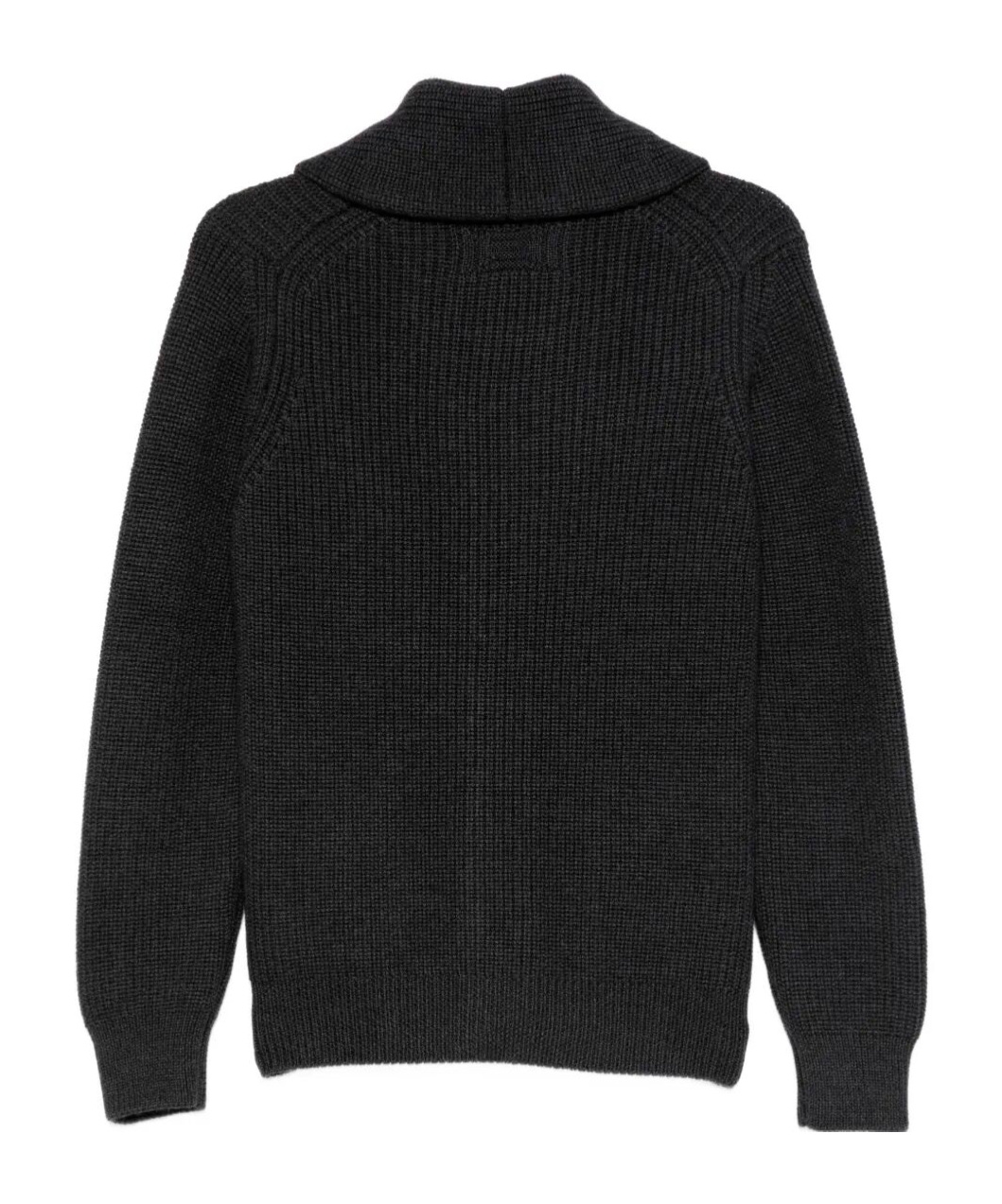 Drumohr Shawl-collar Patch-pocket Cardigan In Black