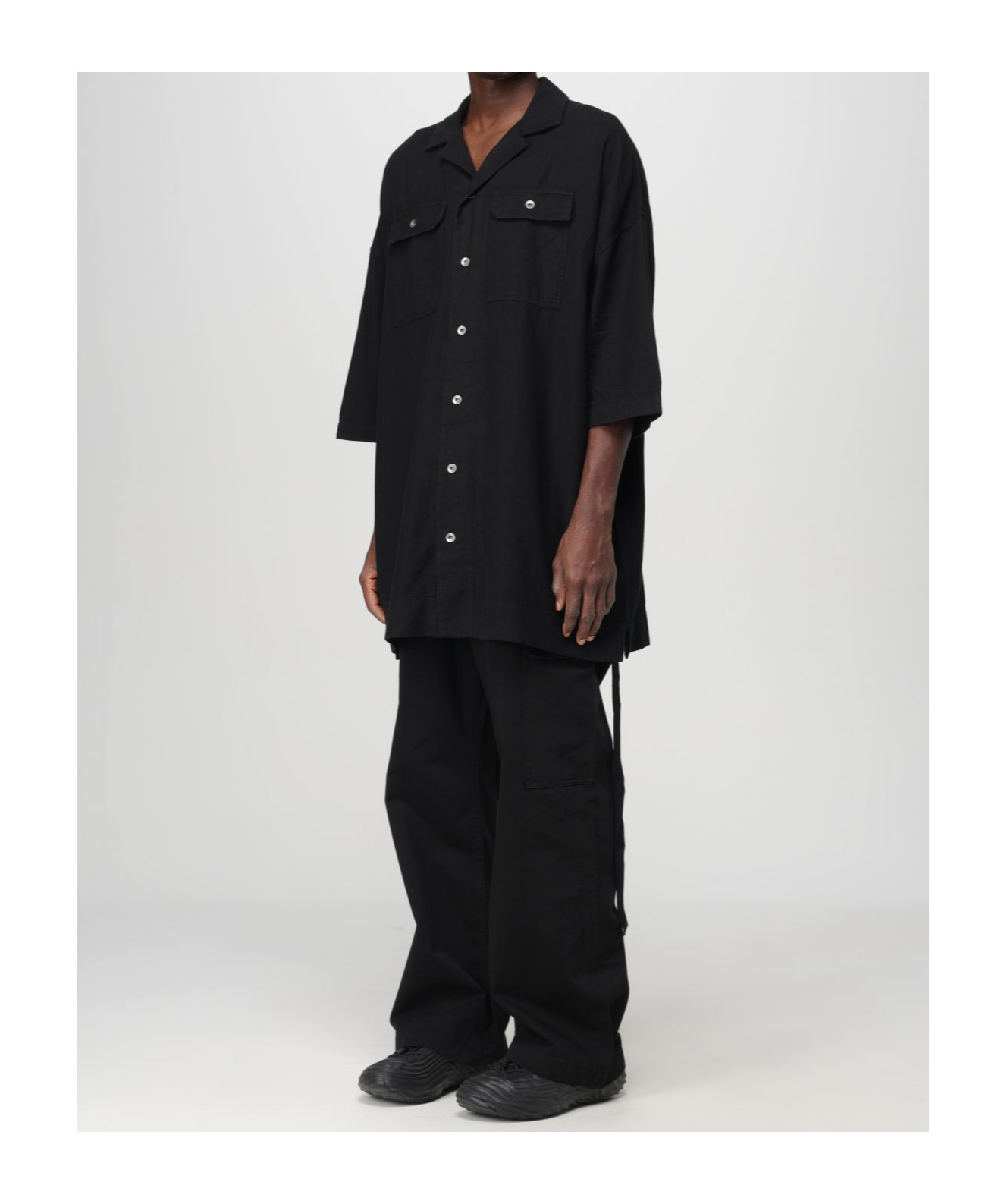 Rick Owens Drkshdw Magnum Tommy Oversized Cotton Shirt In Black