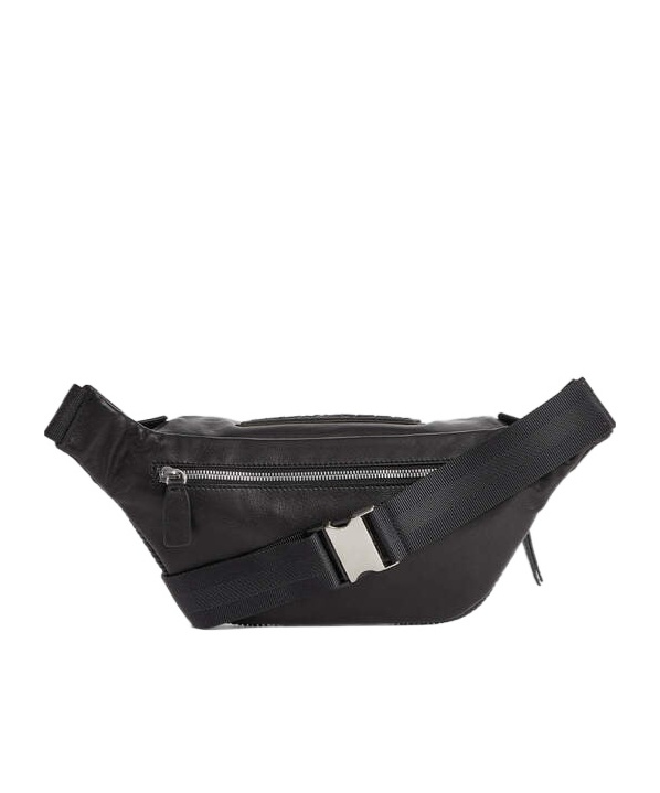 Dsquared2 X Ducati Embossed Zip Belt Bag In Black