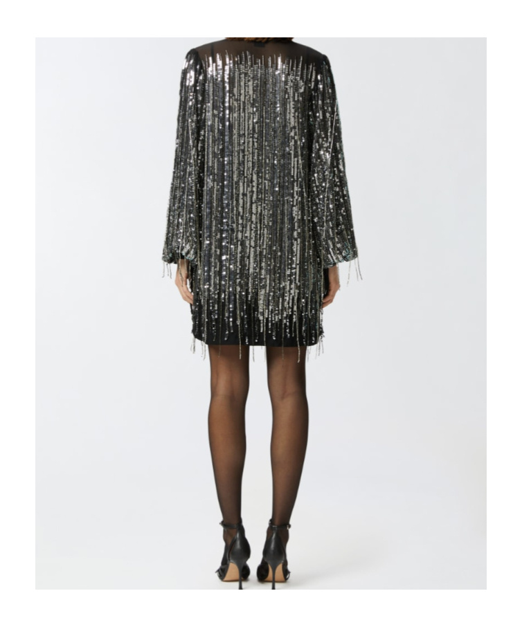 Pinko Sequined Mini Dress In Black