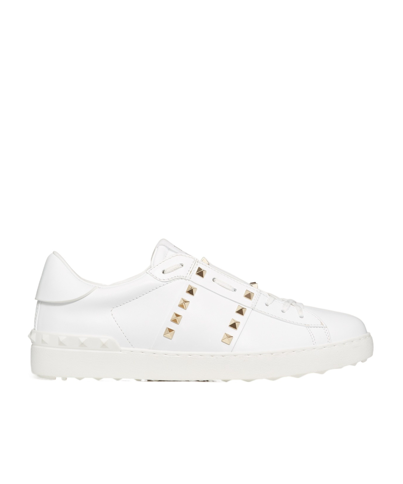 Valentino Garavani Valentino Rockstud Untitled Leather Sneaker In White