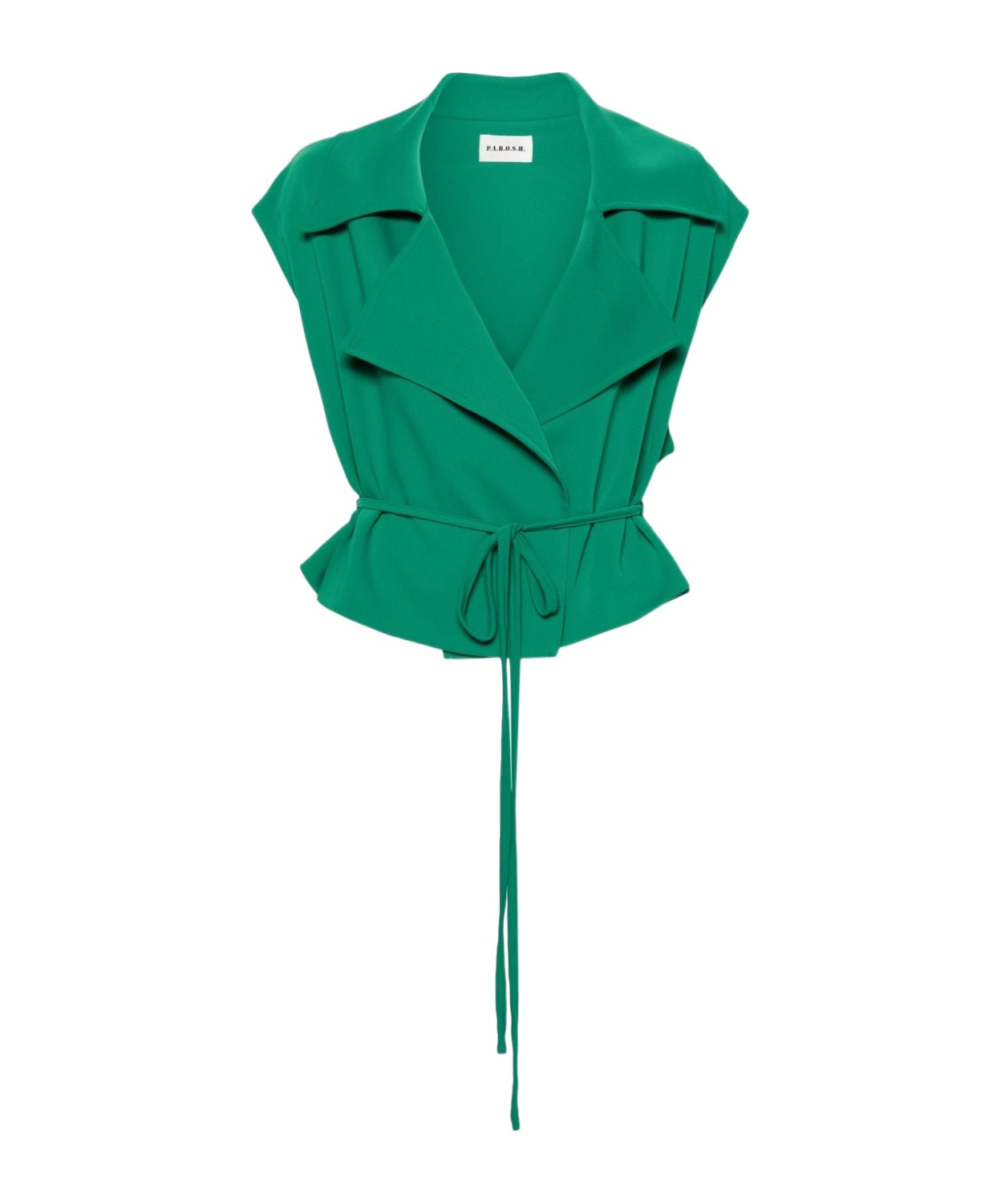 P.a.r.o.s.h Tied Cady Gilet In Green