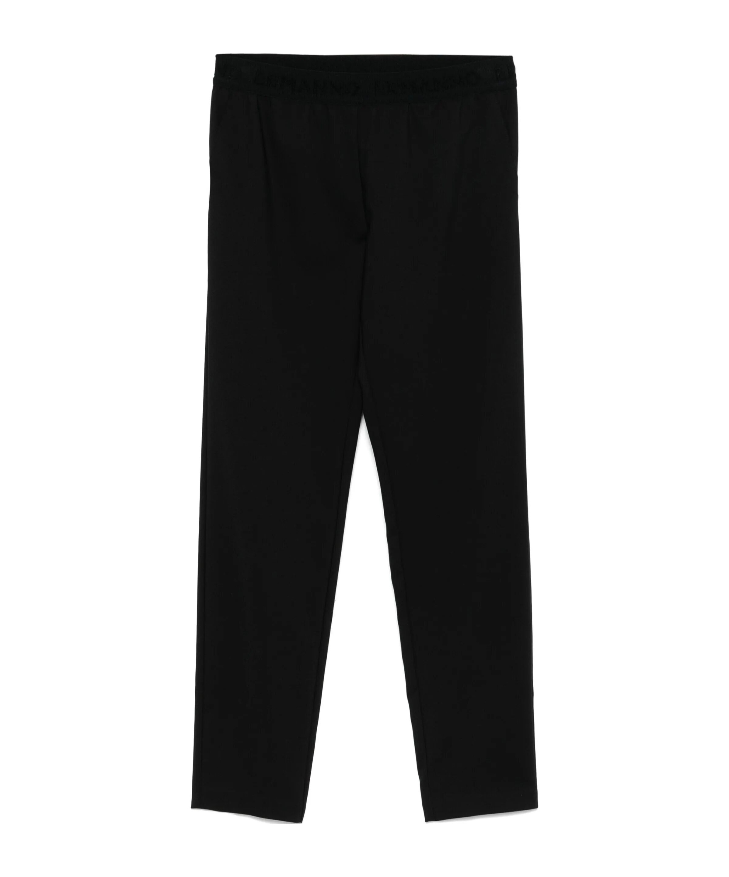 Ermanno Firenze Elastic Waist Casual Pants In Black
