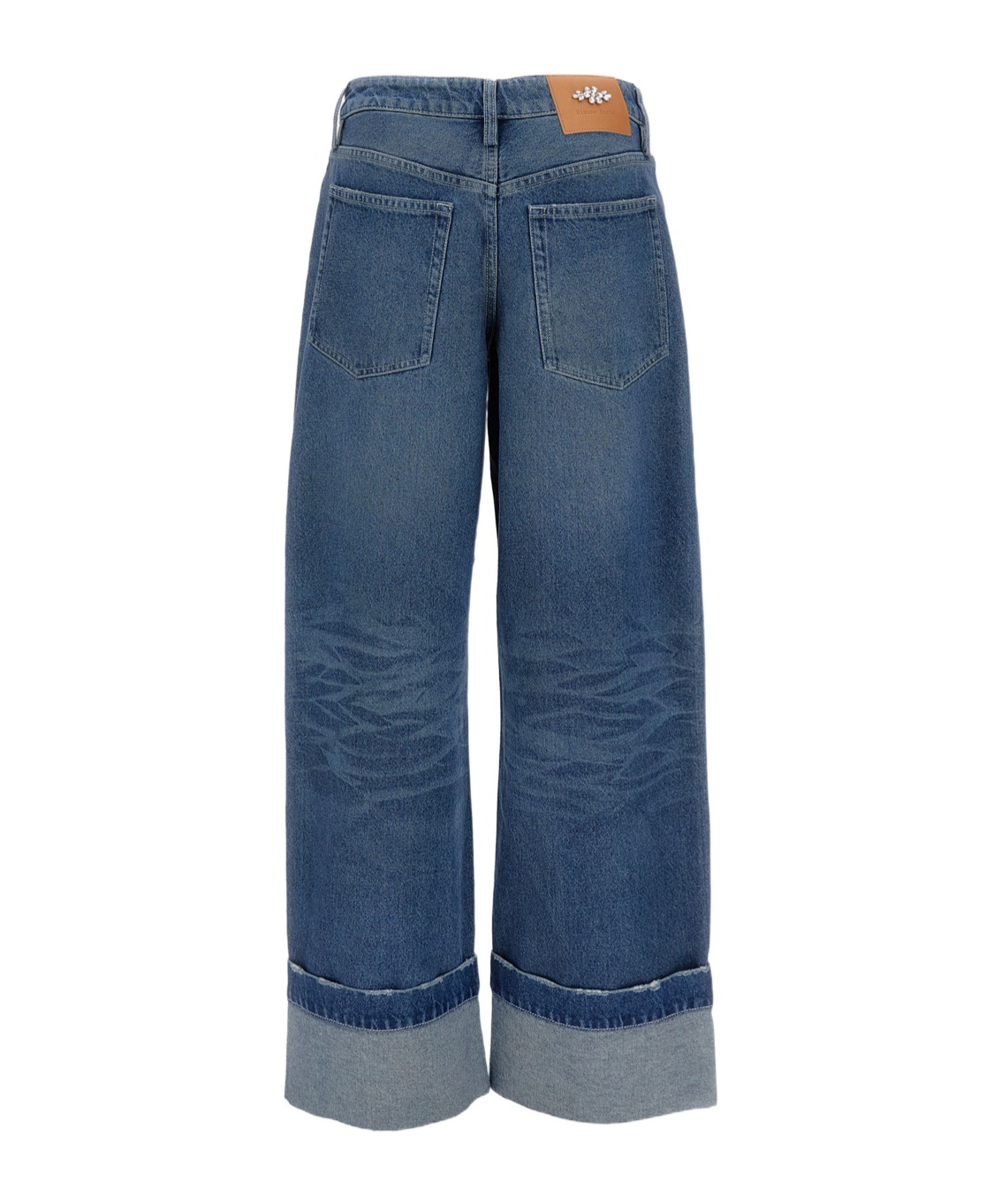 Simone Rocha Womens Distressed Blue Distressed Straight-leg Denim Jeans In Blue