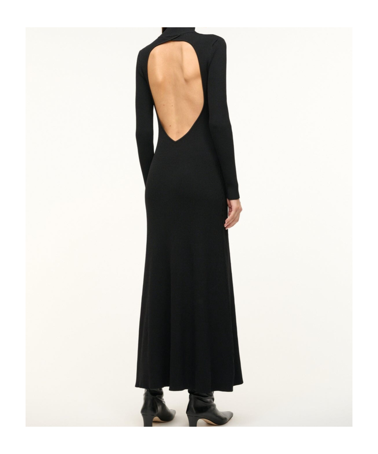 Staud Long-sleeved Dress In Black