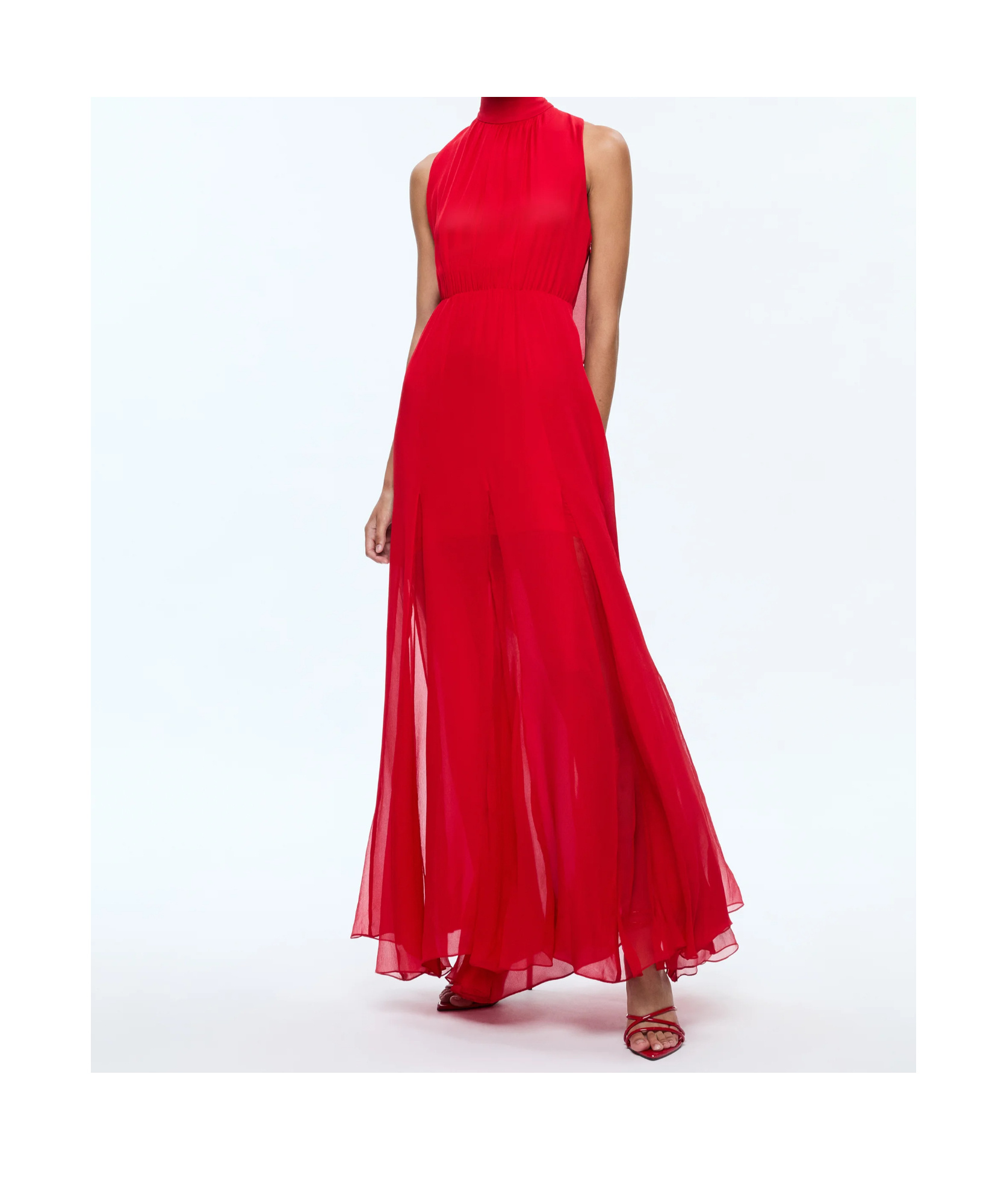 Alice And Olivia Dita Maxi Dress In Bright Ruby