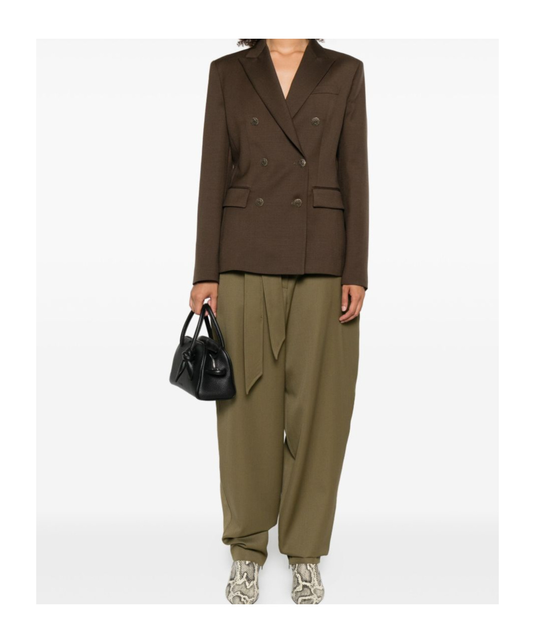 Dondup Double-breasted Buttoned Jacket In Brown