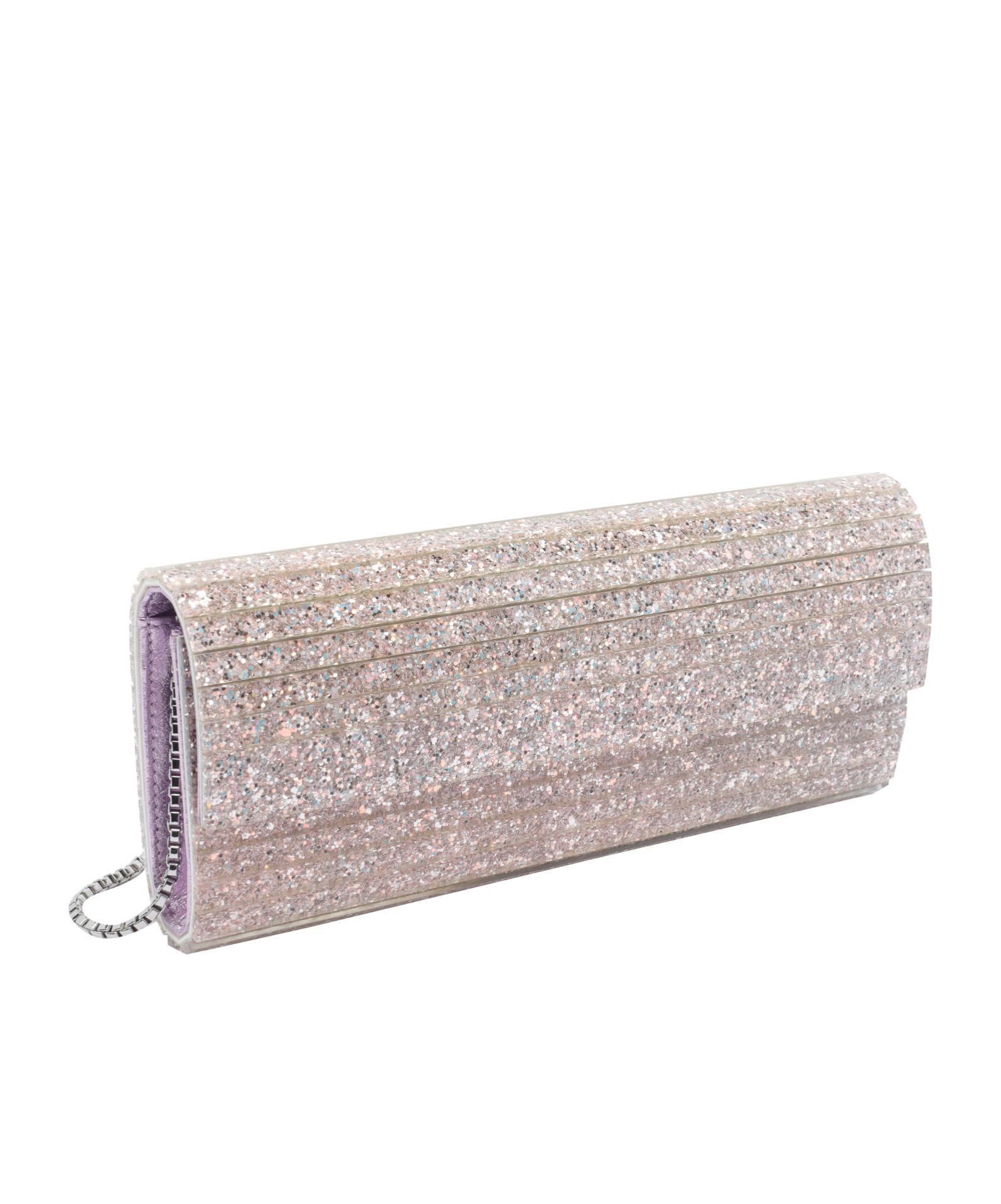 Jimmy Choo Glitter Rectangular Shoulder Bag With Removable Chain In Brown