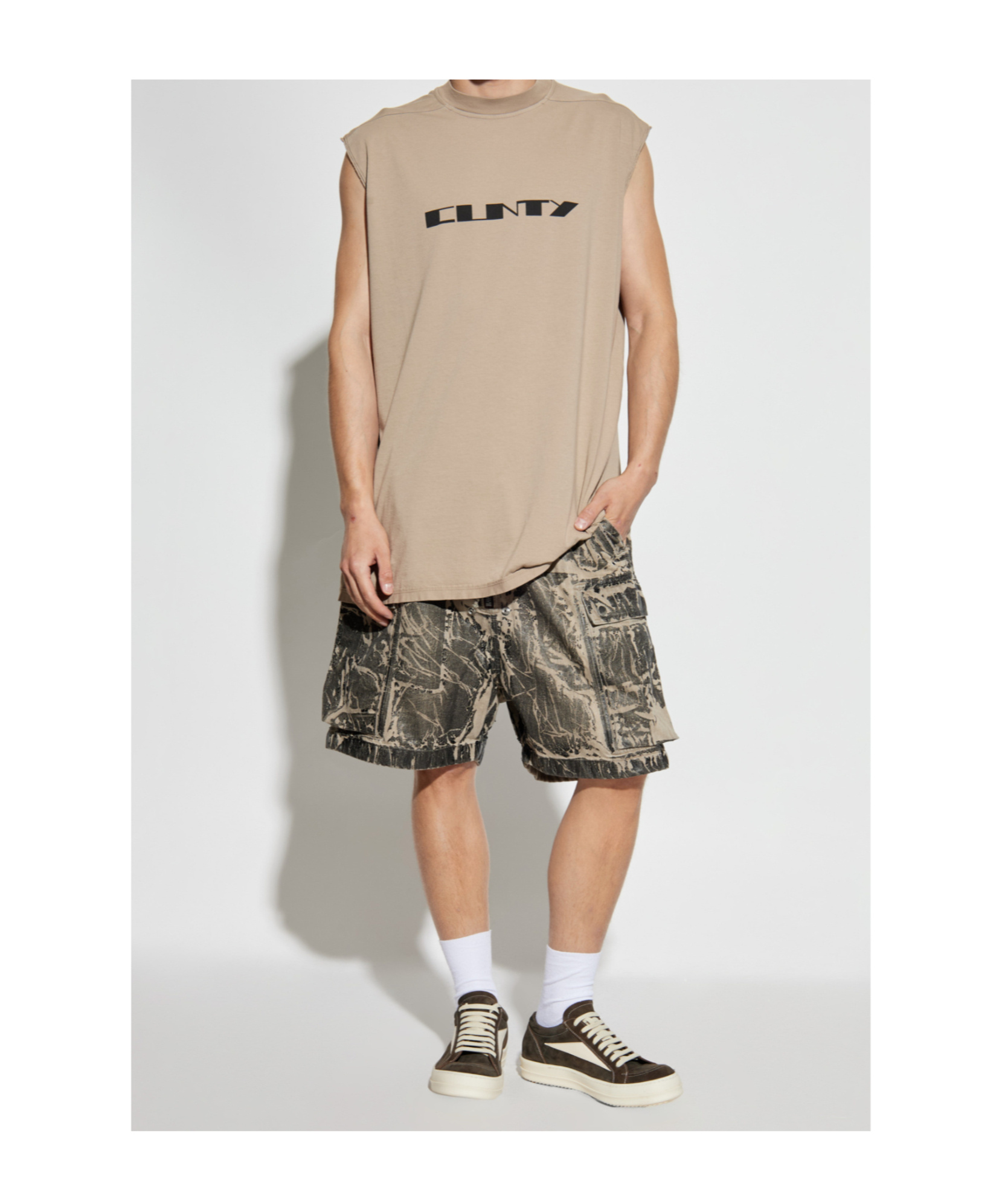 Rick Owens Drkshdw Graphic-print Sleeveless Tank Top In Neutral