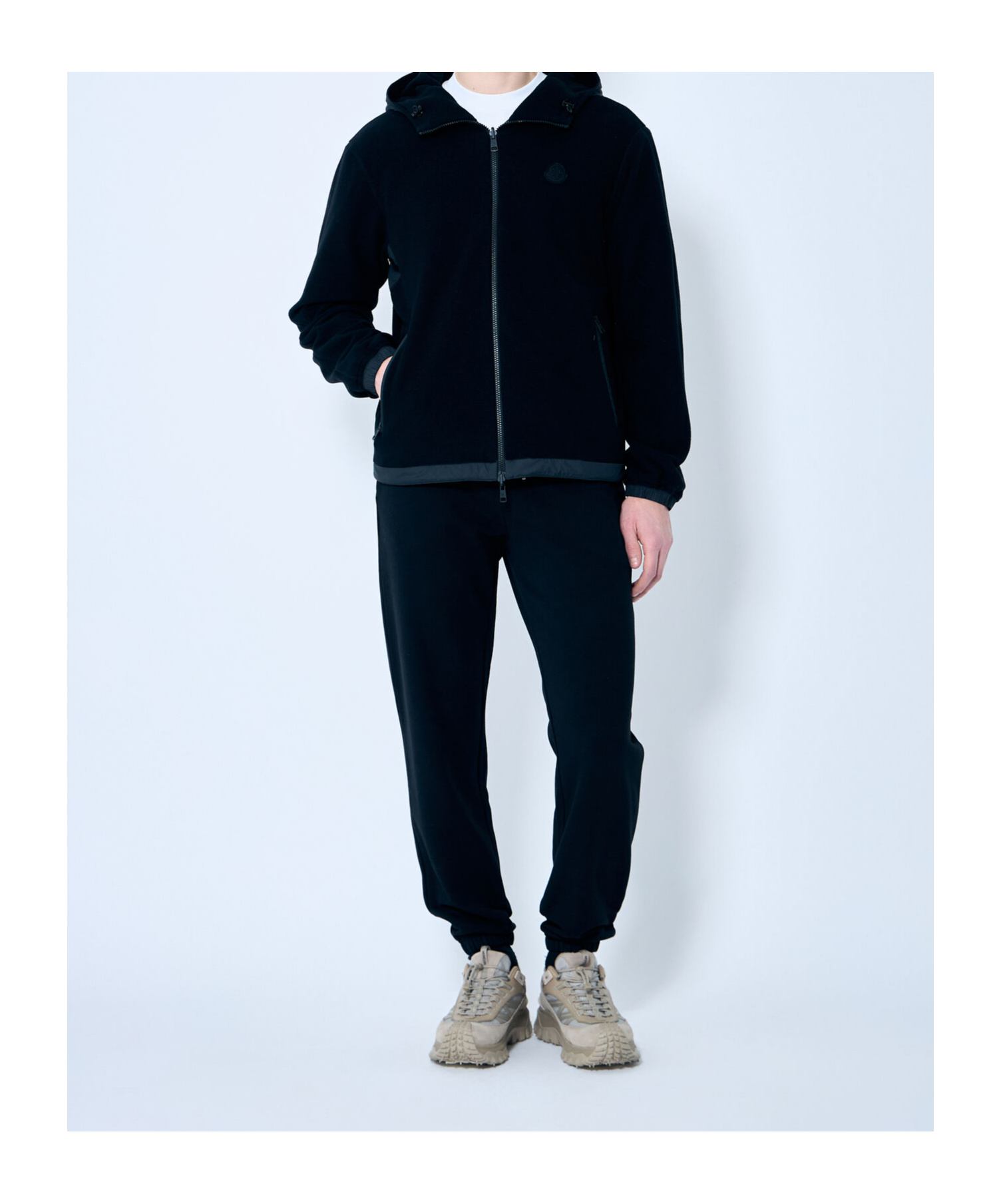 Moncler Long-sleeved Cardigan In Black