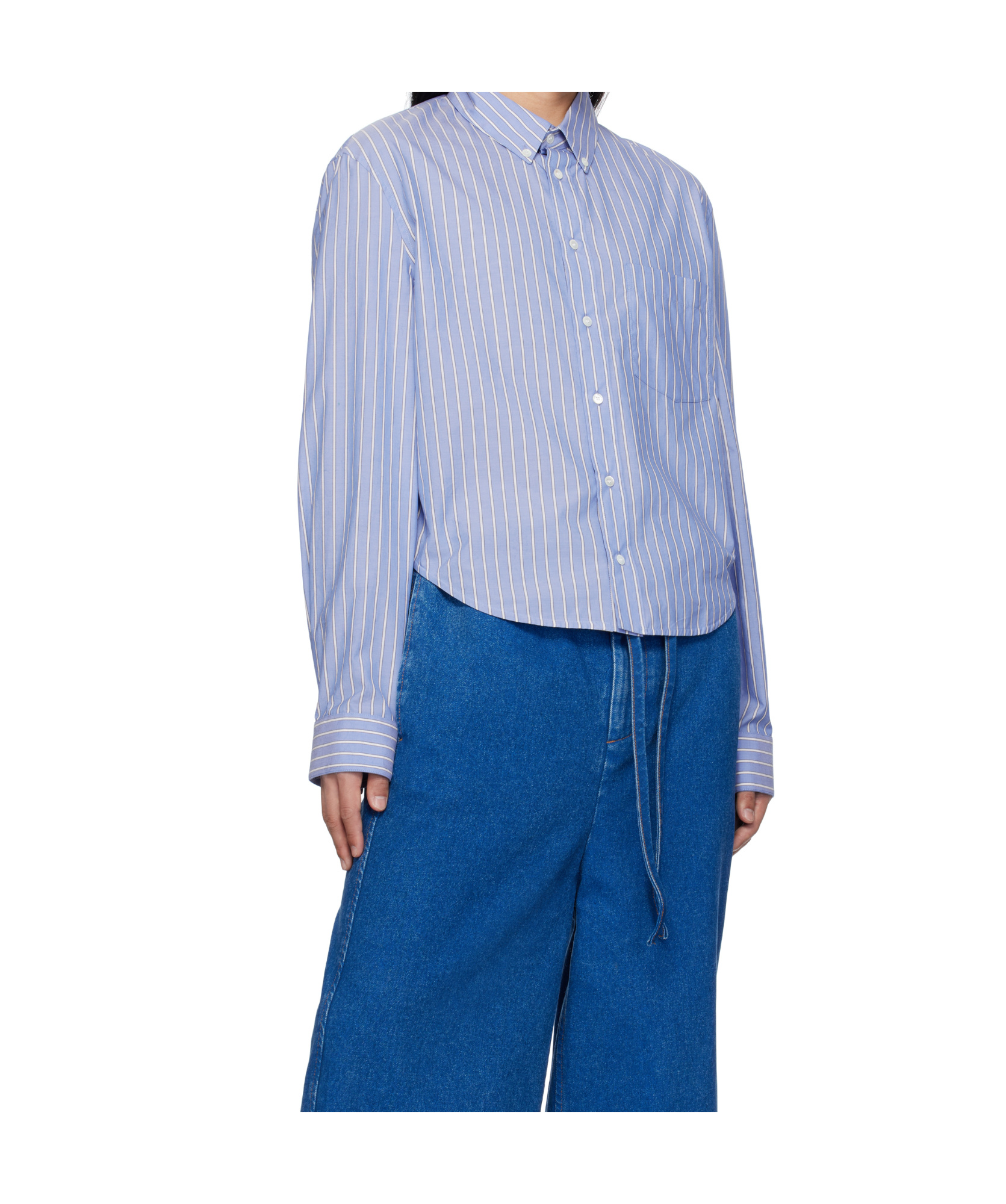 MARNI POPLIN STRIPE LONG SLEEVE SHIRT