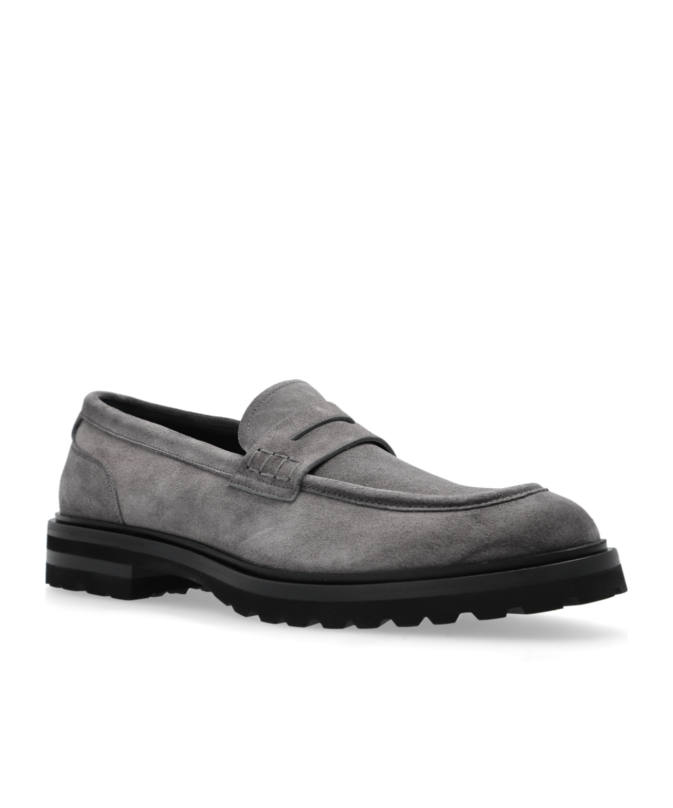 Dolce & Gabbana Altavilla Suede Penny Loafers In Gray