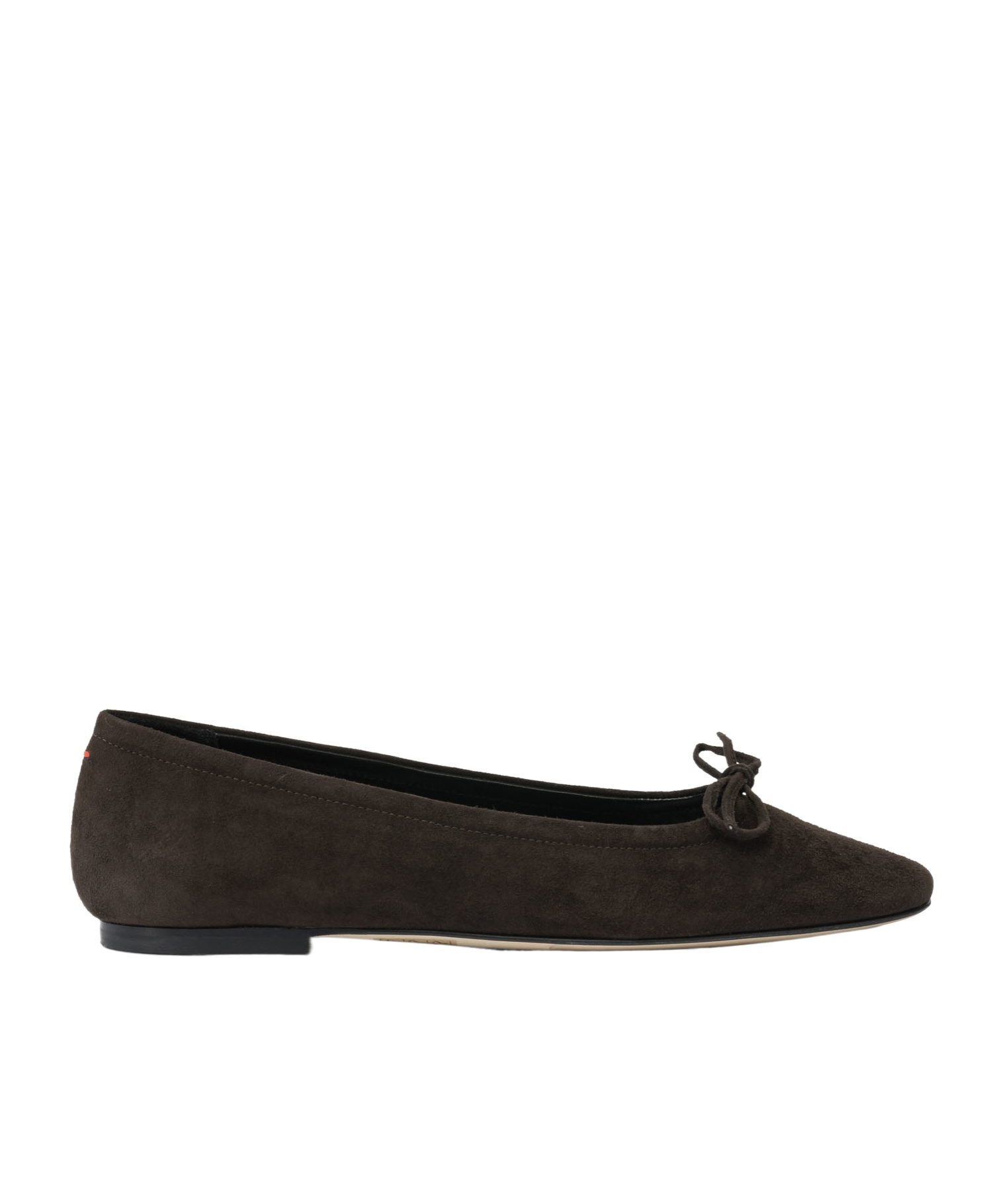 Aeyde Bow Suede Ballet Flats In Brown