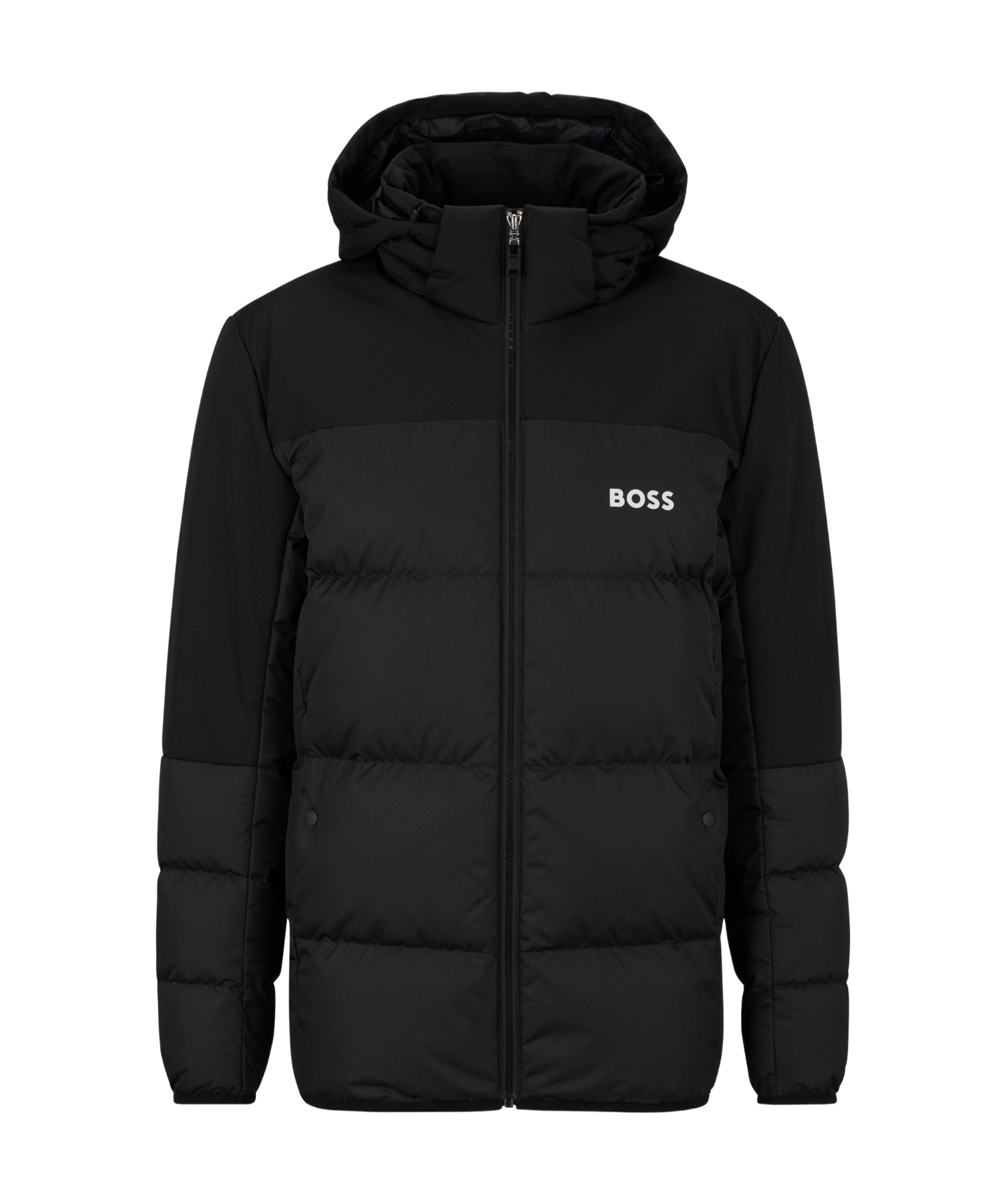 Hugo Boss Logo-print Padded Jacket In Black