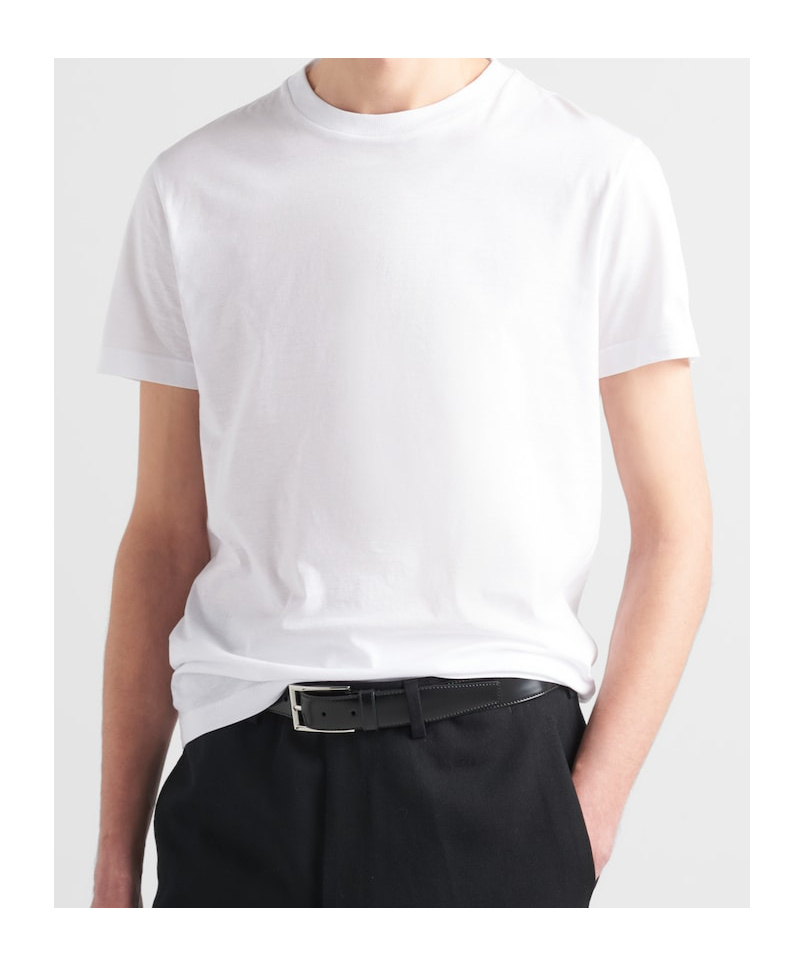 Prada Three-pack Logo-patch T-shirt In White