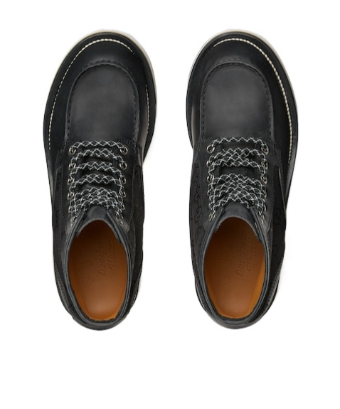 Gucci Logo-pattern Lace-up Boots In Black