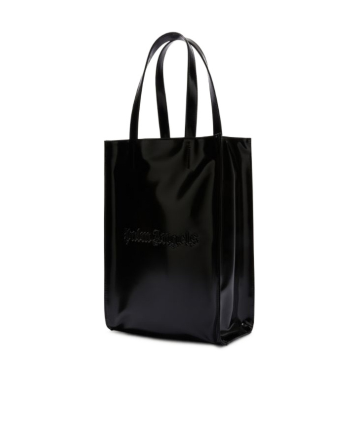 Palm Angels Logo Debossed Open-top Tote Bag In Black