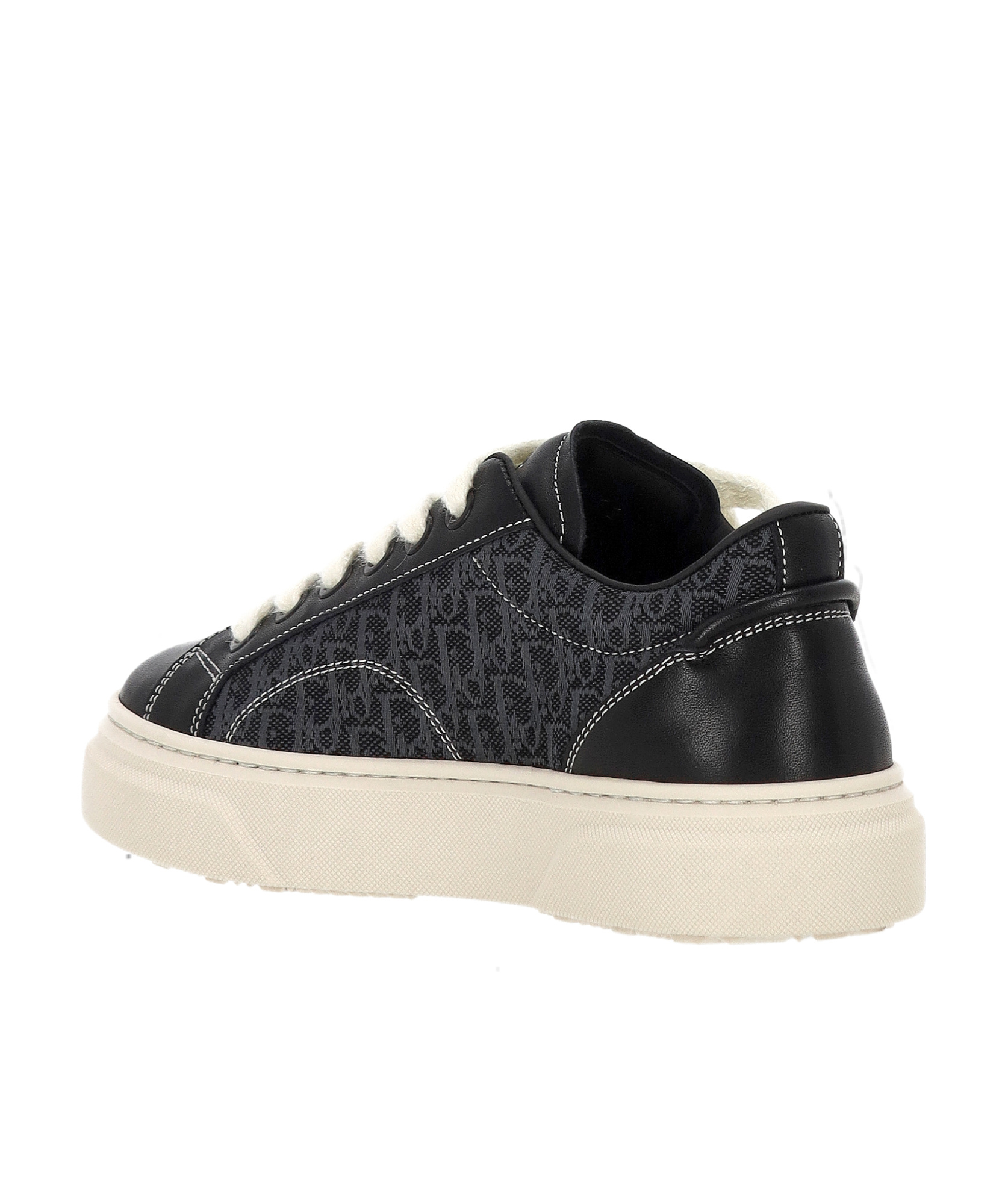 Dior Round Head Flat Sneakers In Black