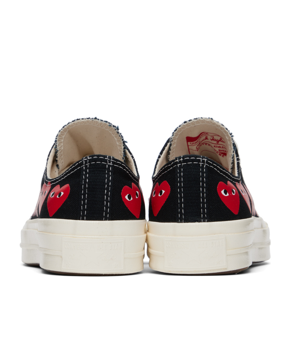 Comme Des Garçons Play X Converse Logo Low-cut Casual Shoes In White