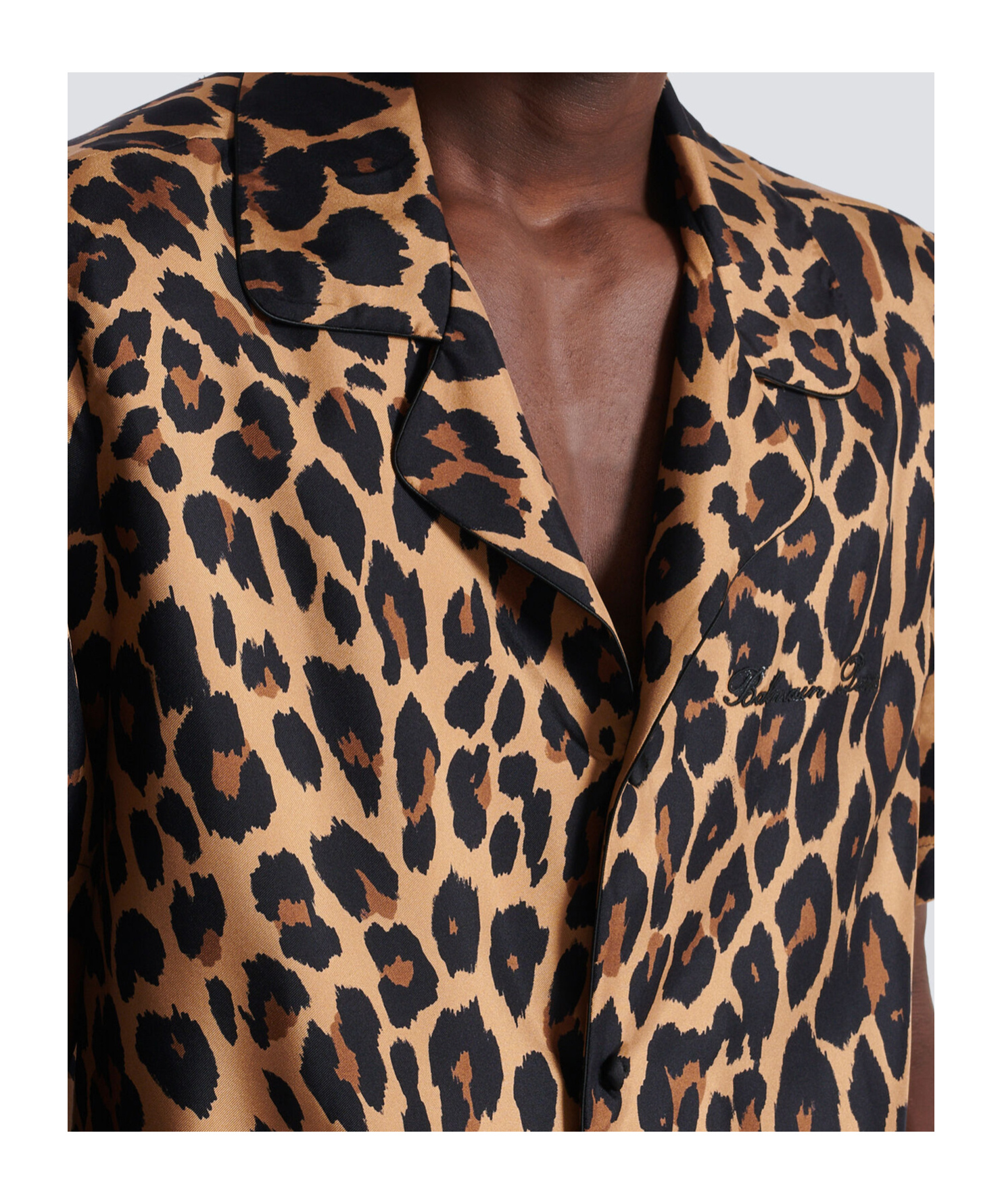 Balmain Animal Print Chest Pocket Shirt In Animal Print