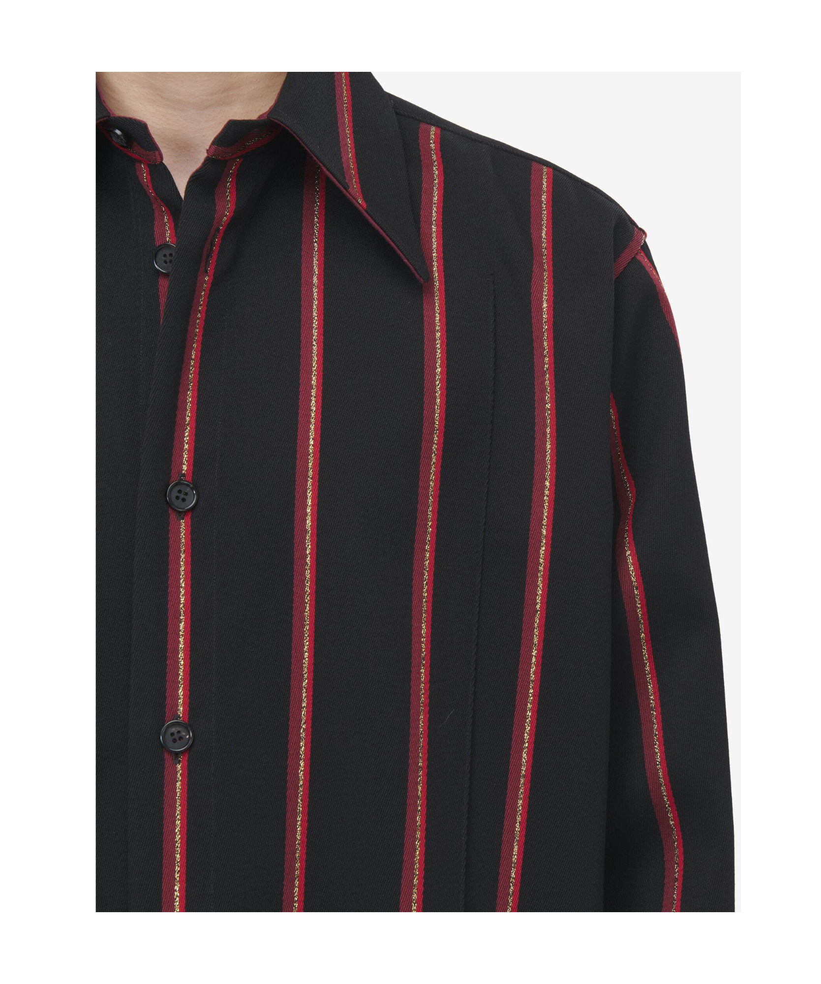 Alexander Mcqueen Striped Shirt In Black