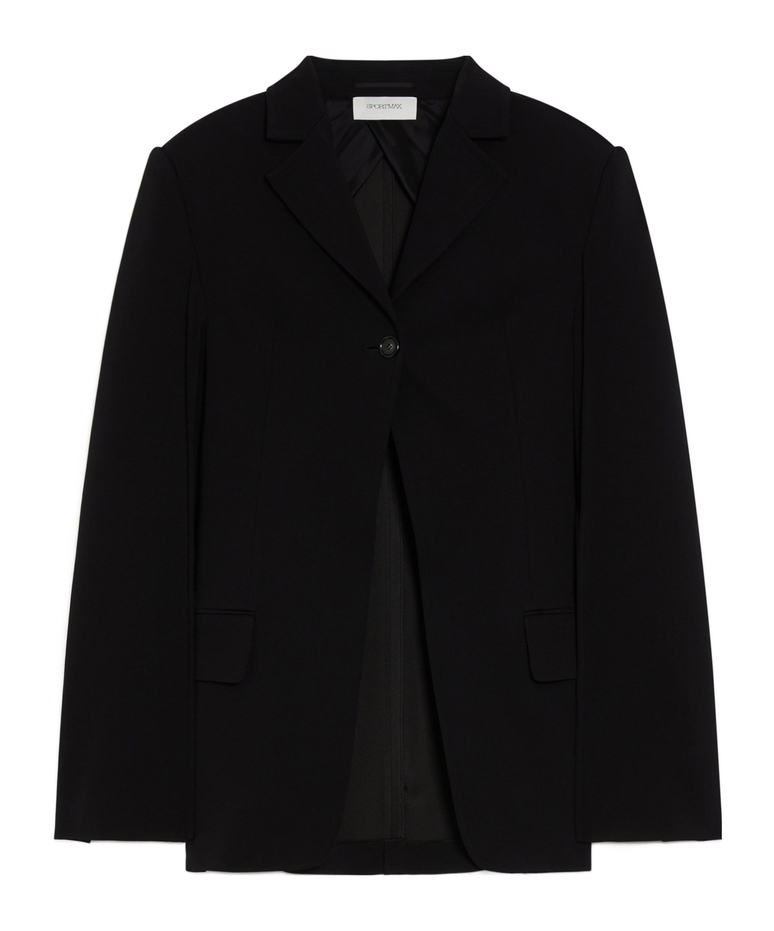 Sportmax Single-breasted Blazer In Stretch Viscose In Black